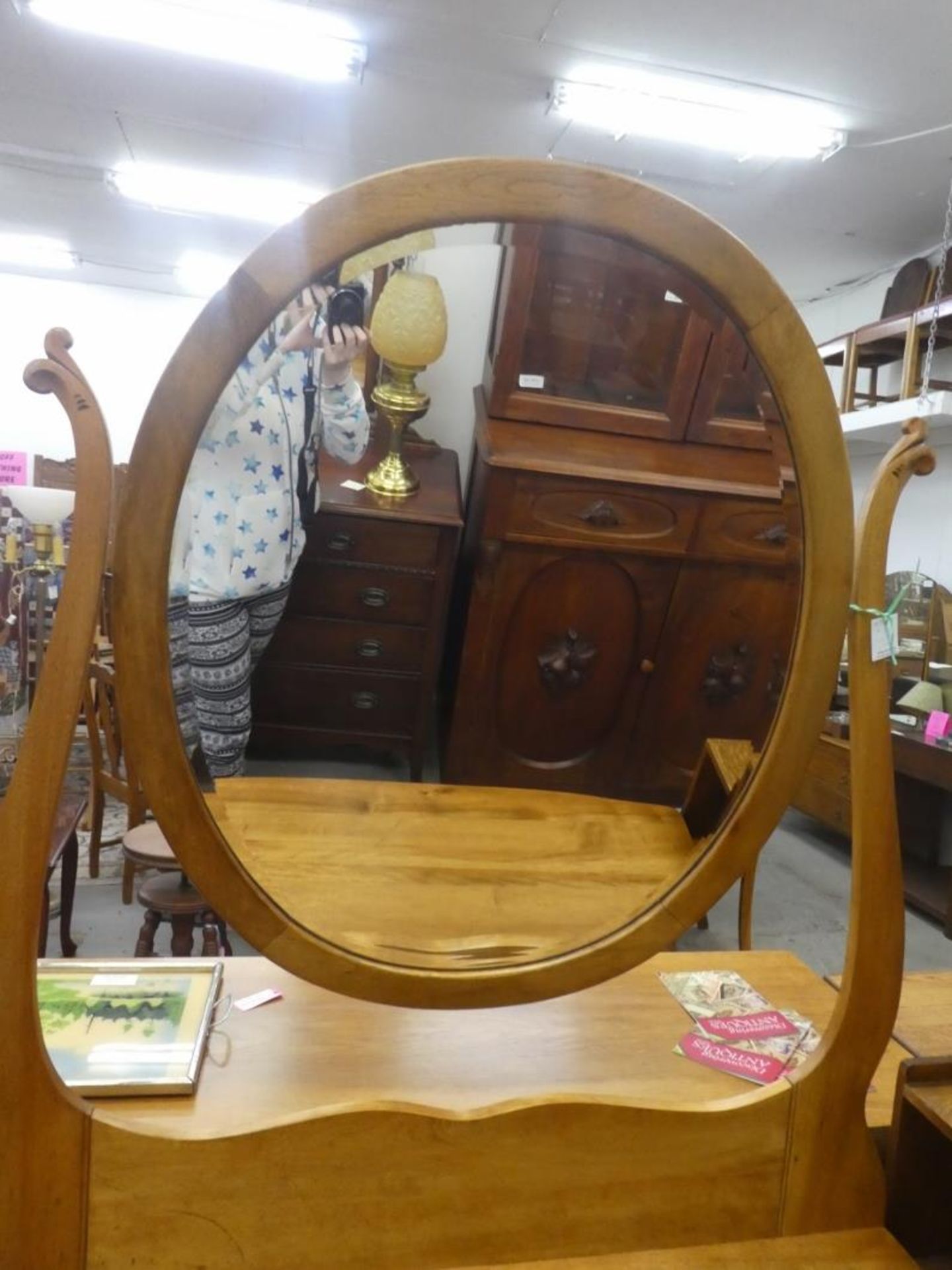 MAPLE DRESSER W/MIRROR 72"H 40"W 20"D - Image 2 of 8