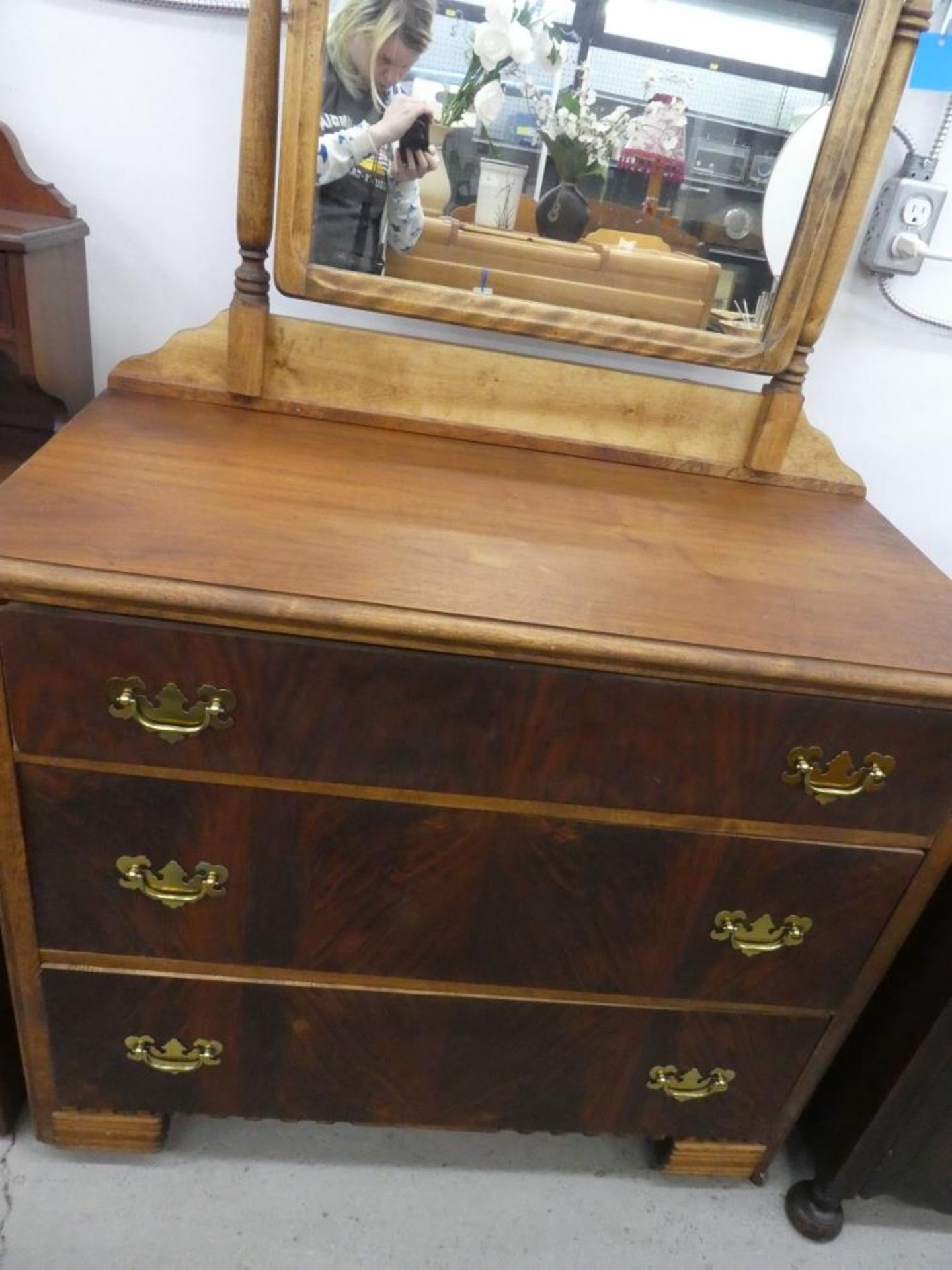 DRESSER W/MIRROR 71"H 40"W 19"D - Image 3 of 5