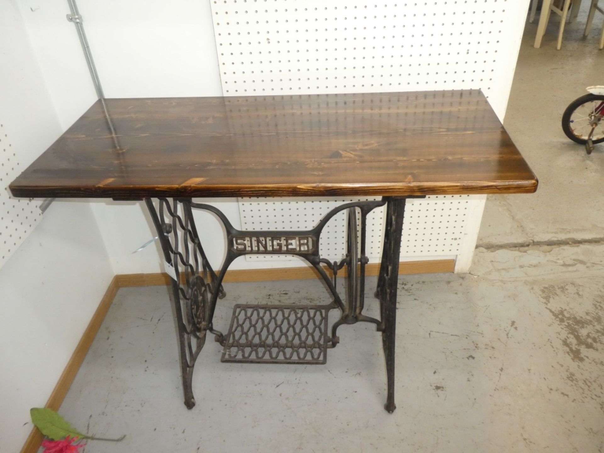 PINE TOP SEWING MACHINE TABLE 30"H 40.5"W 18"D