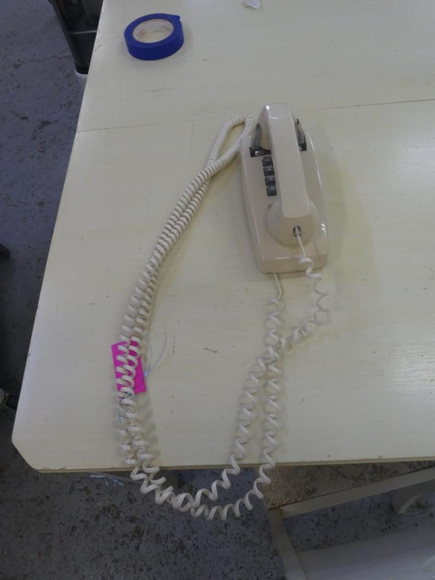 VINTAGE IVORY PUSH BUTTON WALL PHONE