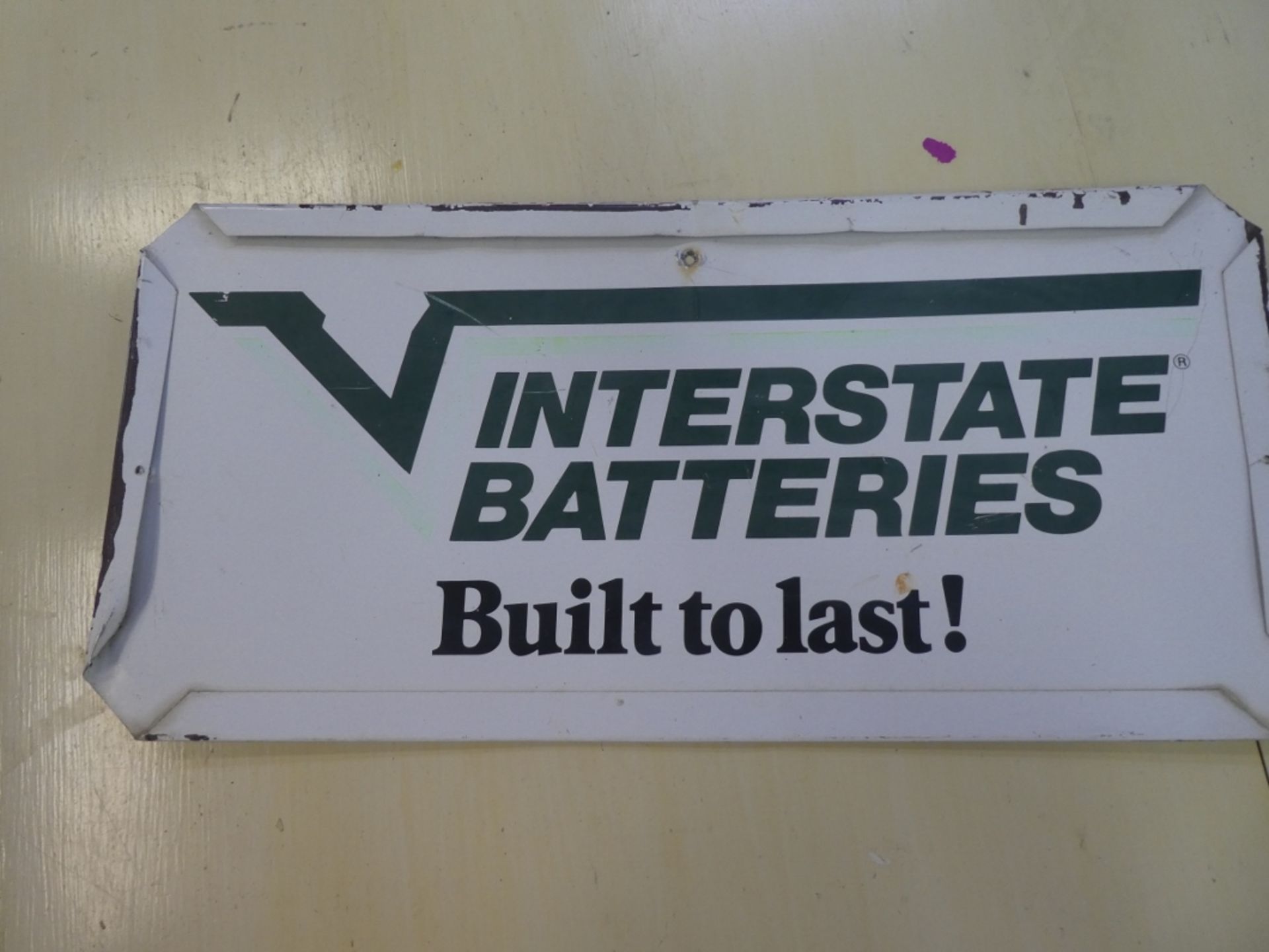 METAL INTERSTATE BATTERIES SIGN 9.5"H 20"W (SINGLE SIDED) - Image 2 of 2