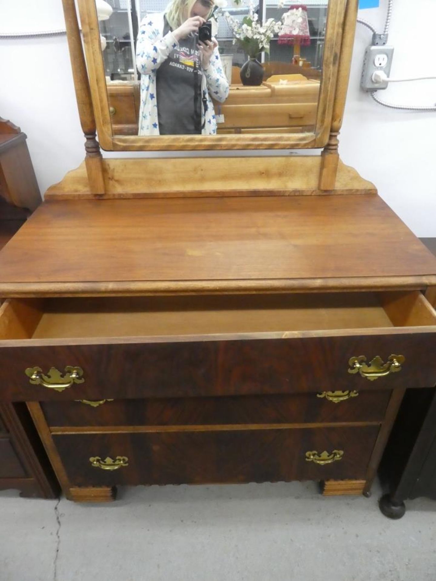 DRESSER W/MIRROR 71"H 40"W 19"D - Image 5 of 5