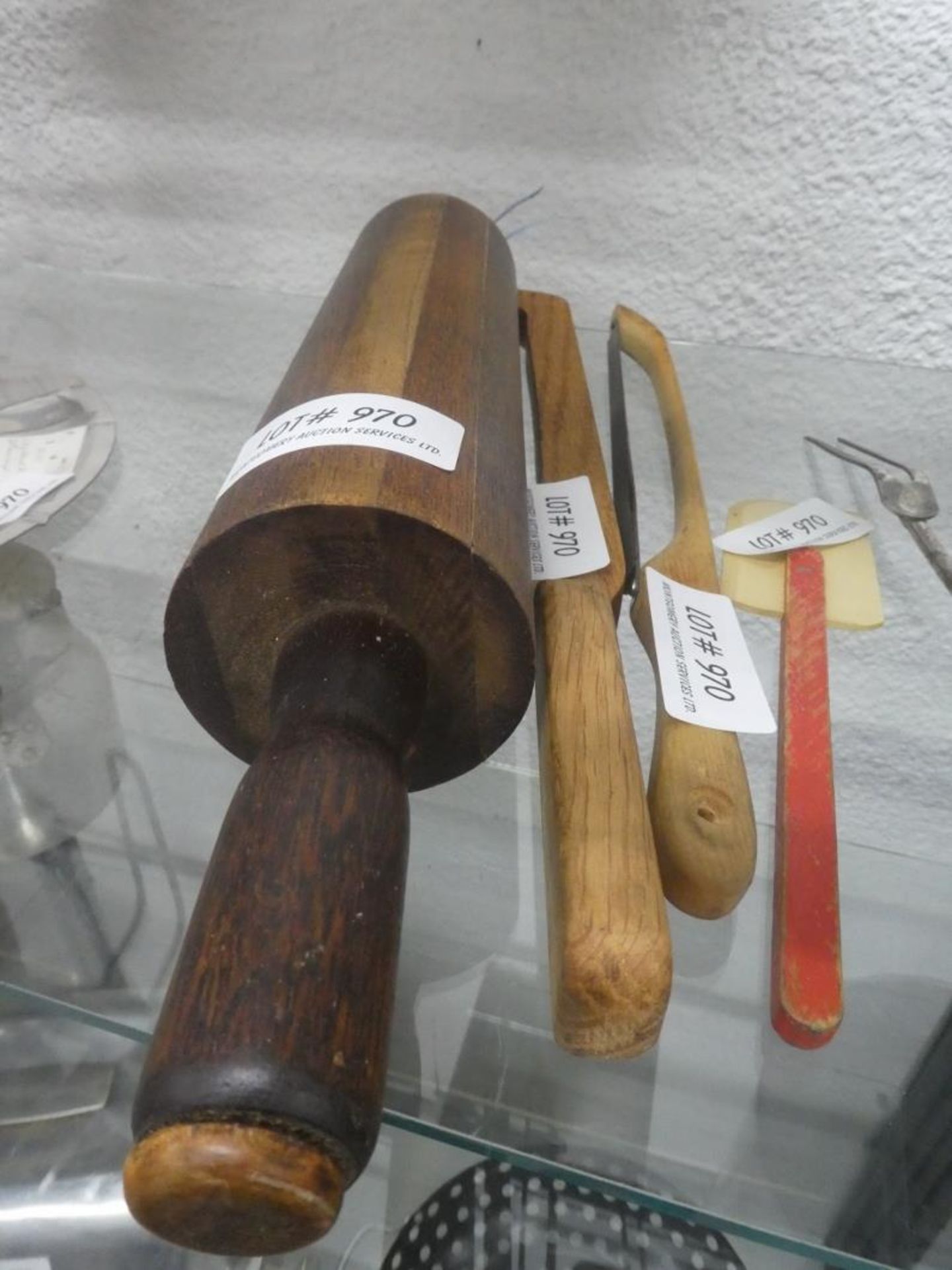 ROLLING PIN, 2 BREAD KNIVES, ETC. - Image 5 of 6