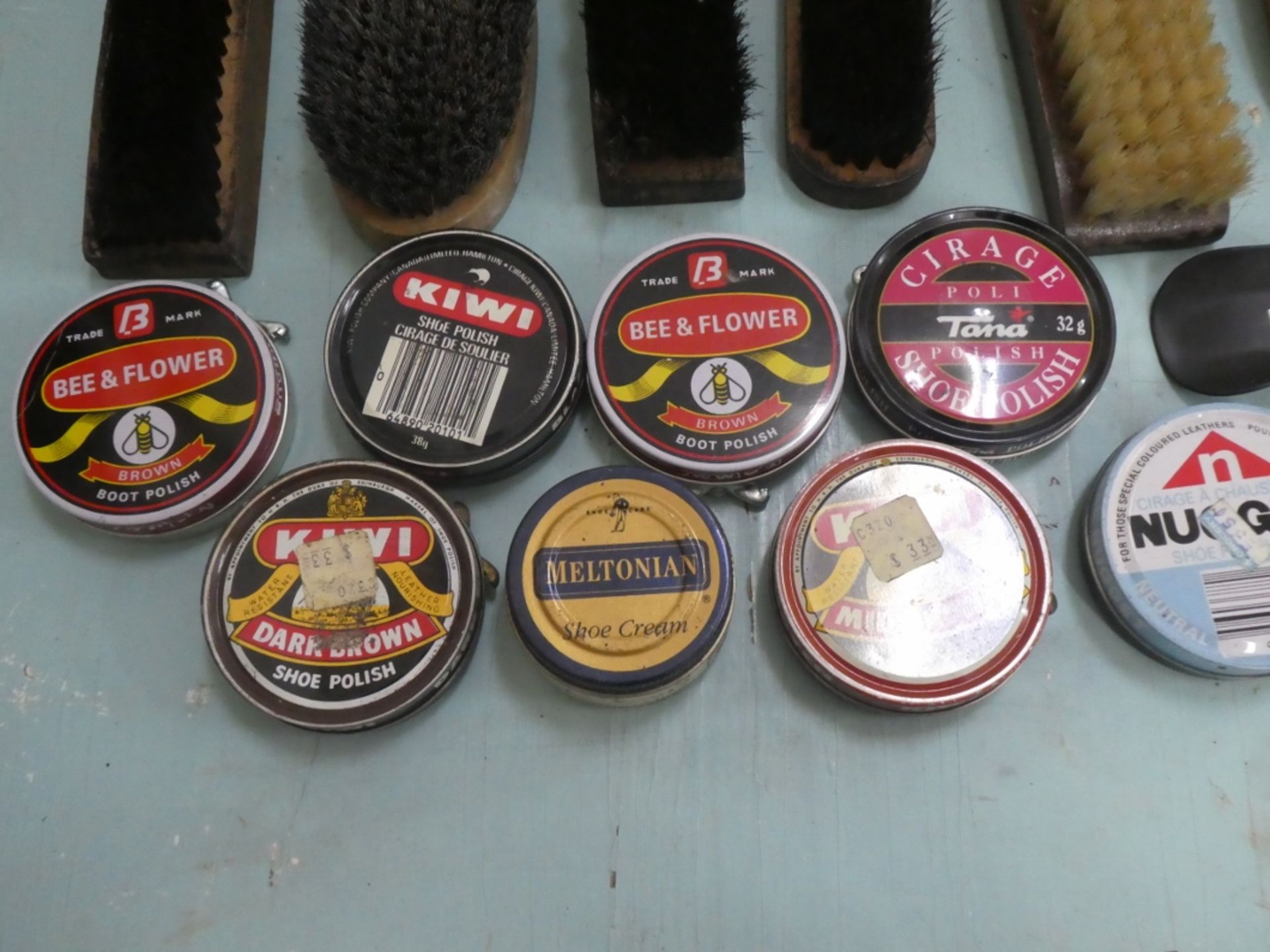 VINTAGE SHOE SHINE BRUSHES & POLISH TINS - Image 3 of 4