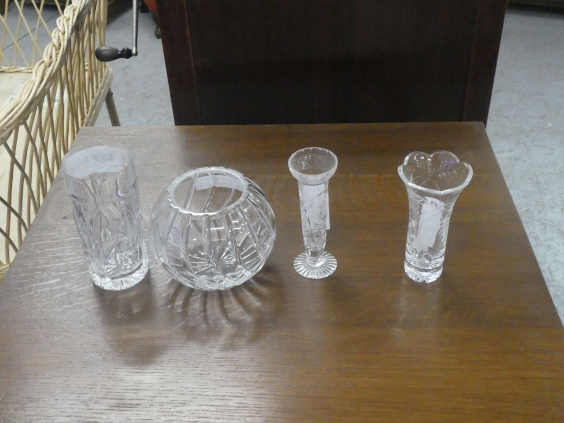 4 CRYSTAL VASES