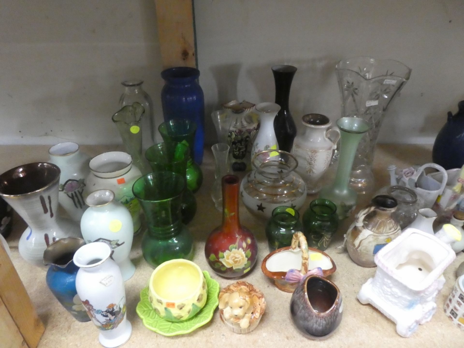 SHELF OF VASES, PLANTERS ETC. - Image 2 of 3