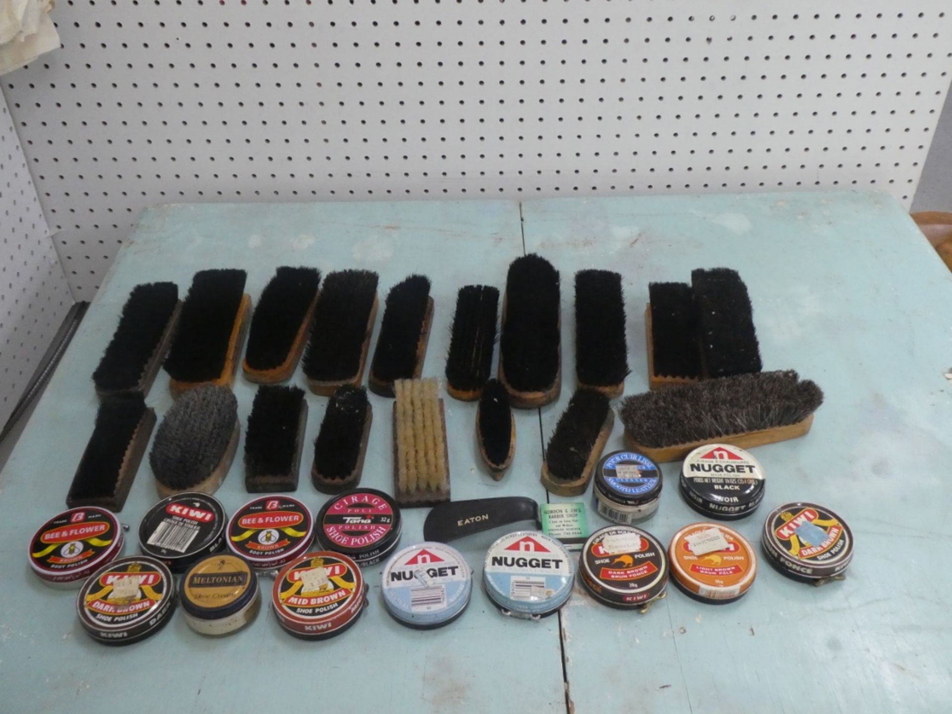 VINTAGE SHOE SHINE BRUSHES & POLISH TINS - Image 2 of 4