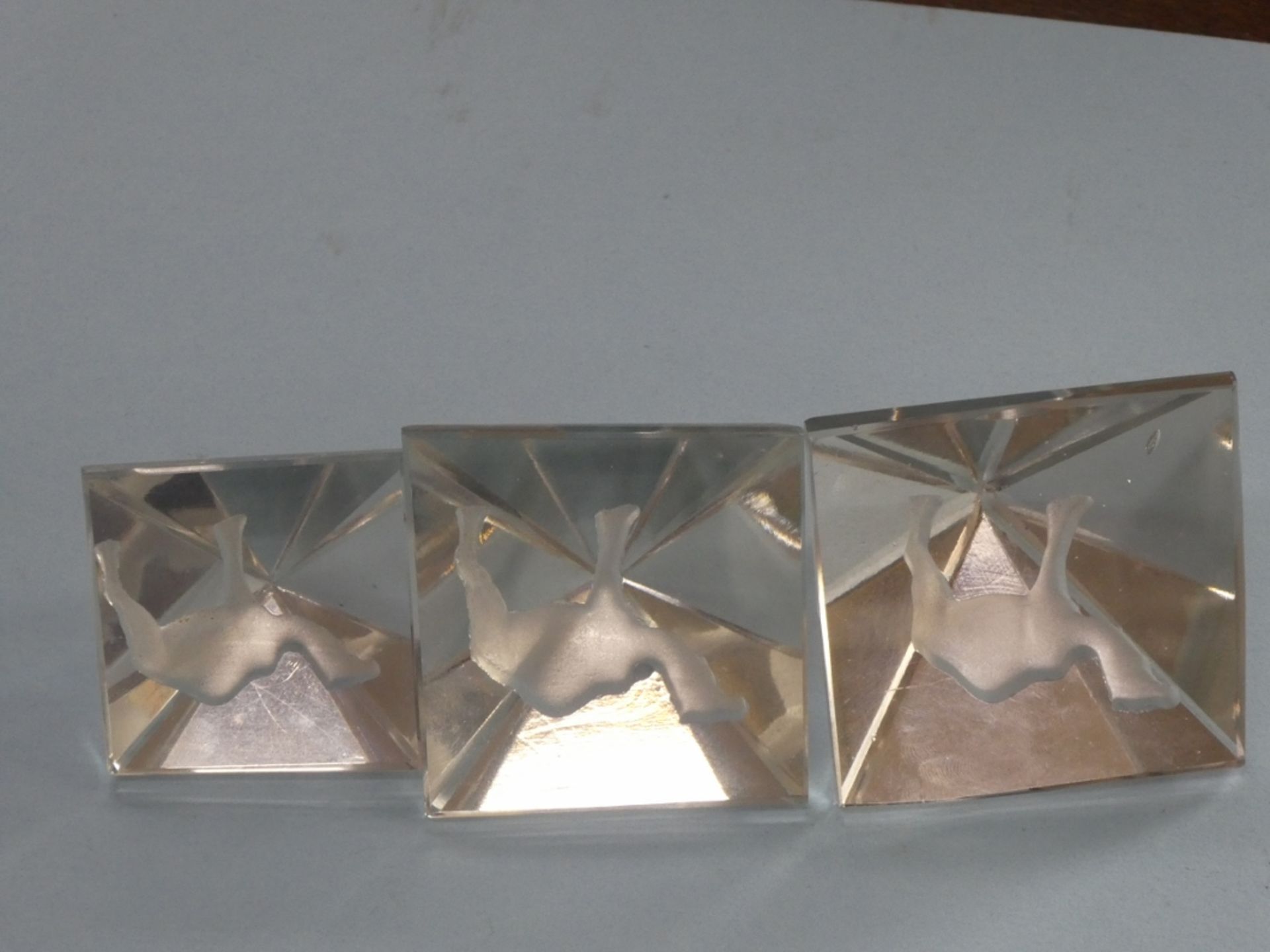 3 GLASS PYRAMIDS CA. 1970'S - Image 2 of 2