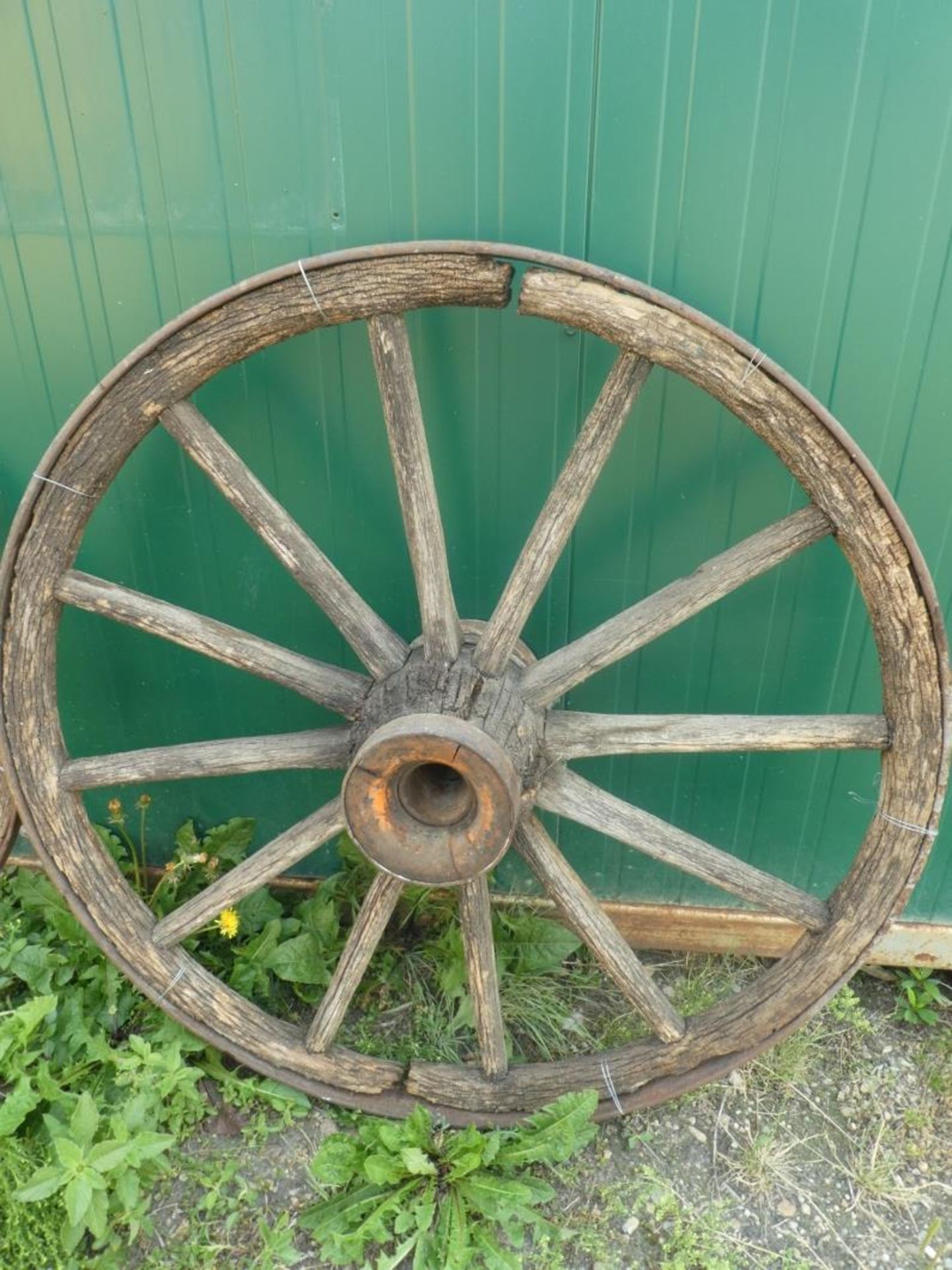 2 BUGGY WHEELS & 1 WAGON WHEEL (ALL IN POOR SHAPE) - Image 2 of 4