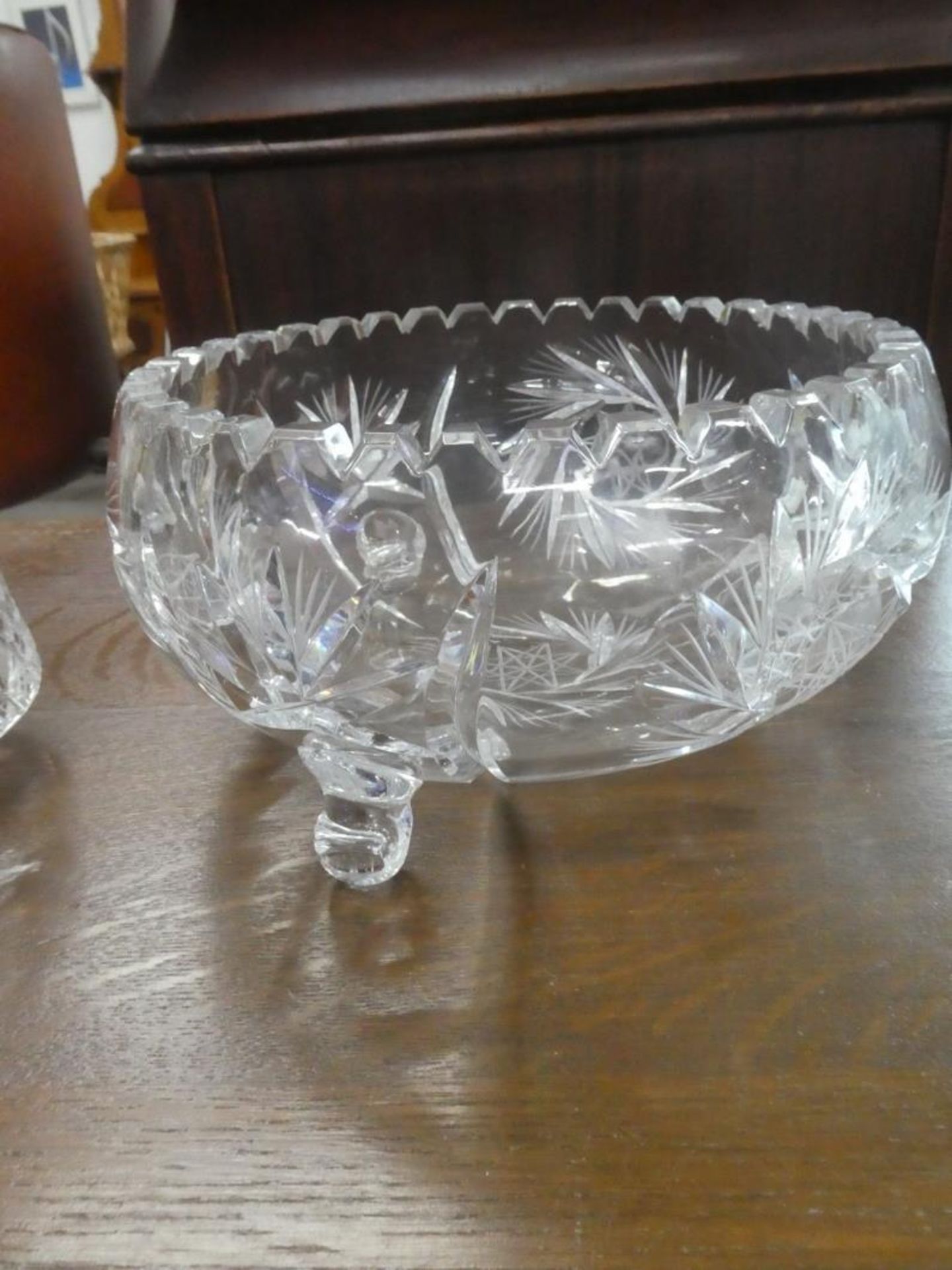 1 CYSTAL FOOTED BOWL 8" & 1 CYSTAL FOOTED BOWL 4" - Image 2 of 4