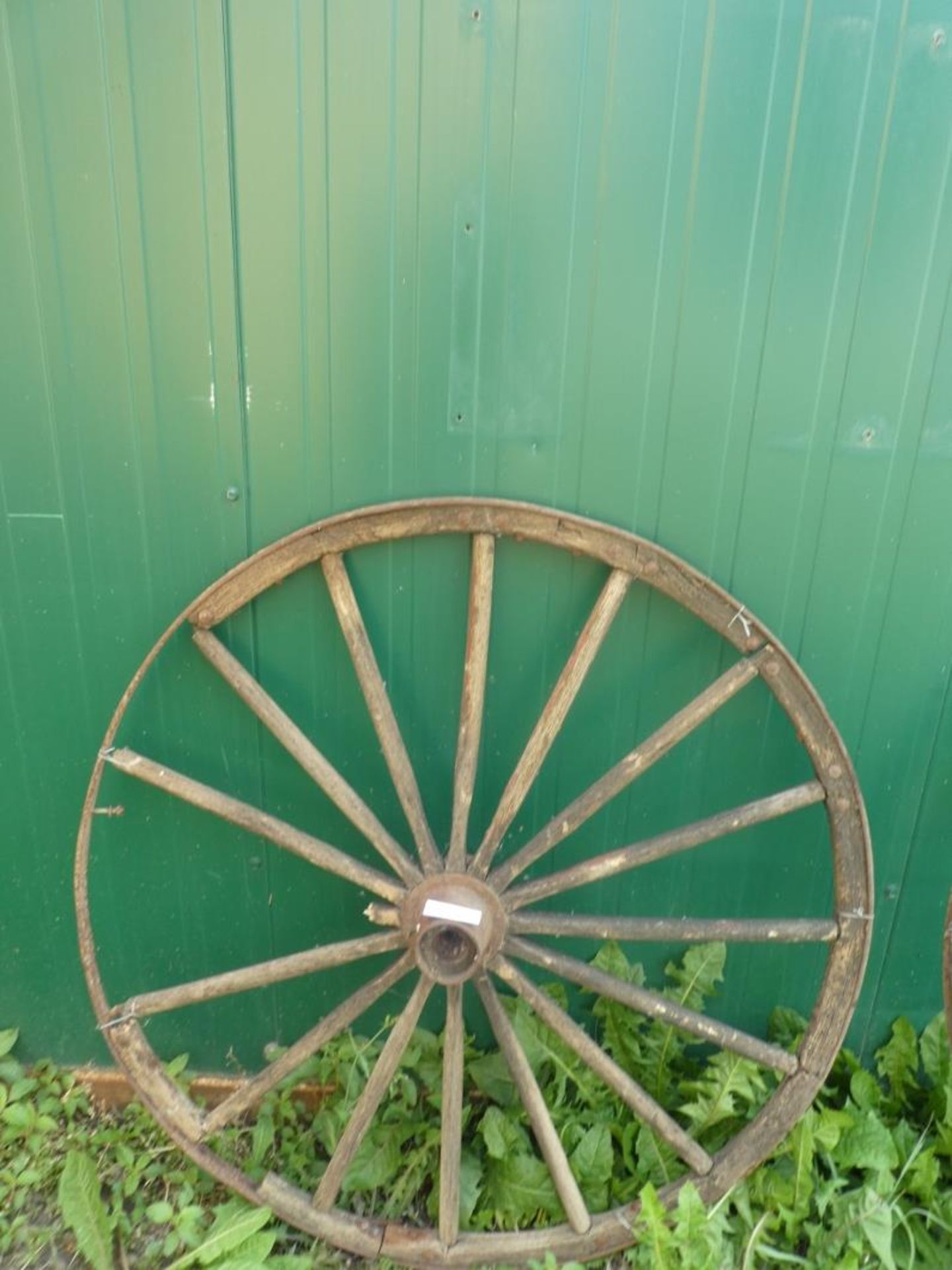 2 BUGGY WHEELS & 1 WAGON WHEEL (ALL IN POOR SHAPE) - Image 4 of 4