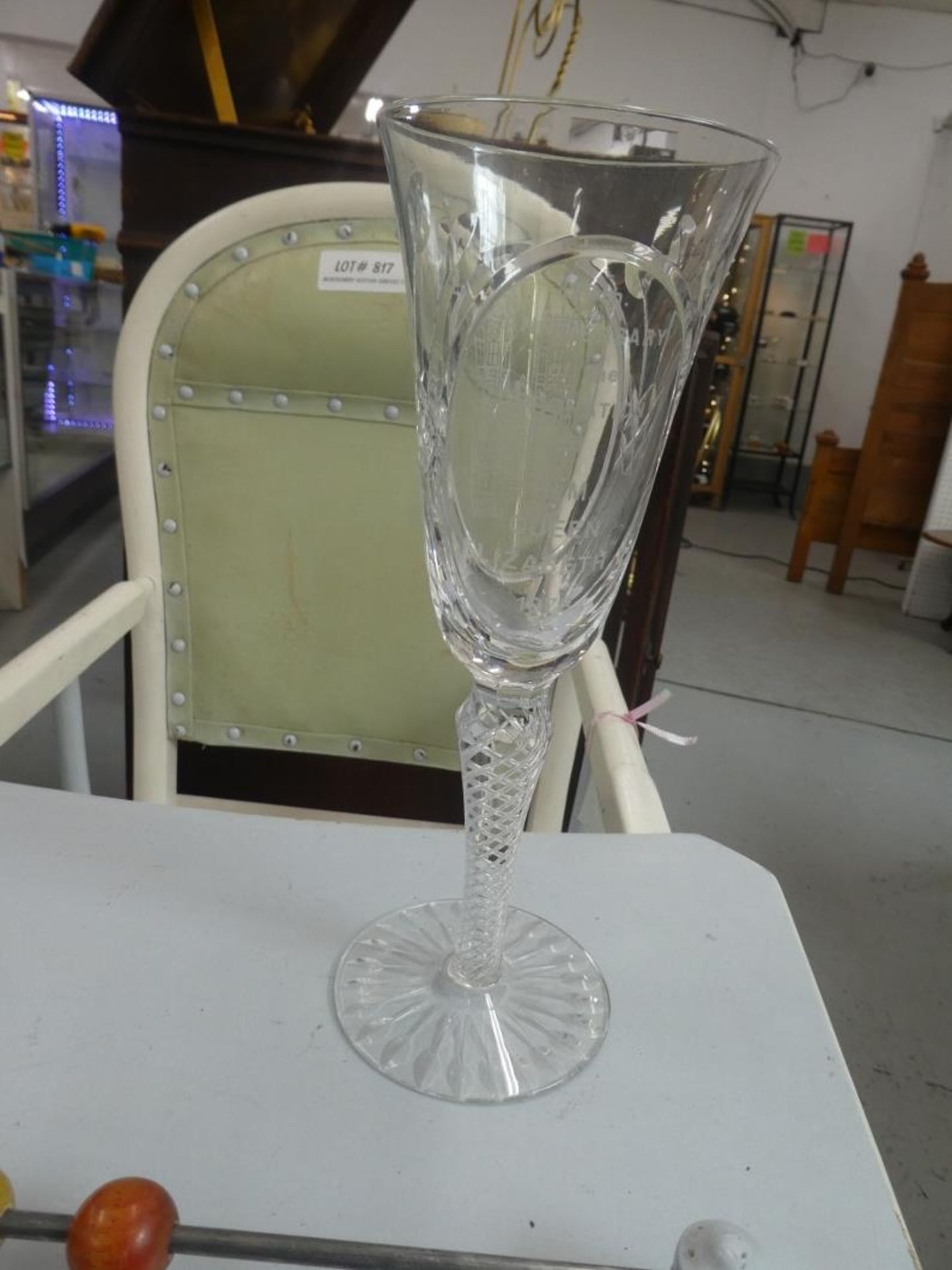 WEBB CORBETT CRYSTAL VASE 25TH ANNIV QE CORONATION - Image 5 of 8