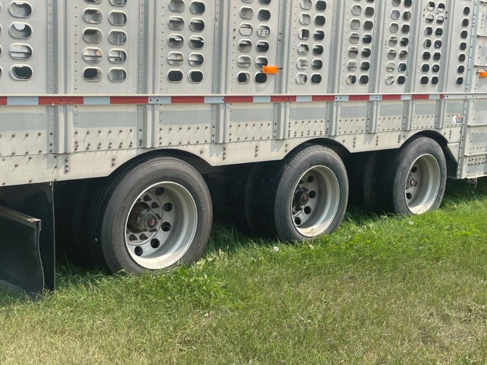 2008 WILSON 53FT TRIDEM LIVESTOCK TRAILER MOD. PSDCL-402 W/NOSE DECKING, ALUM., CURRENT CVIP - Image 11 of 24