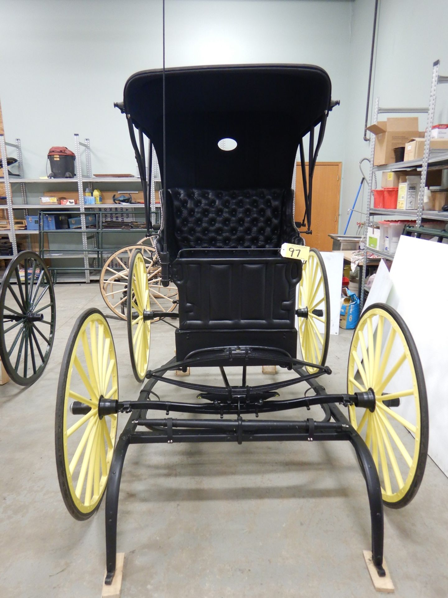 FRESH RESTORATION OF DOCTOR'S BUGGY W/SHALVES, RUBBER TIRES, DONE BY JIM TRONNES