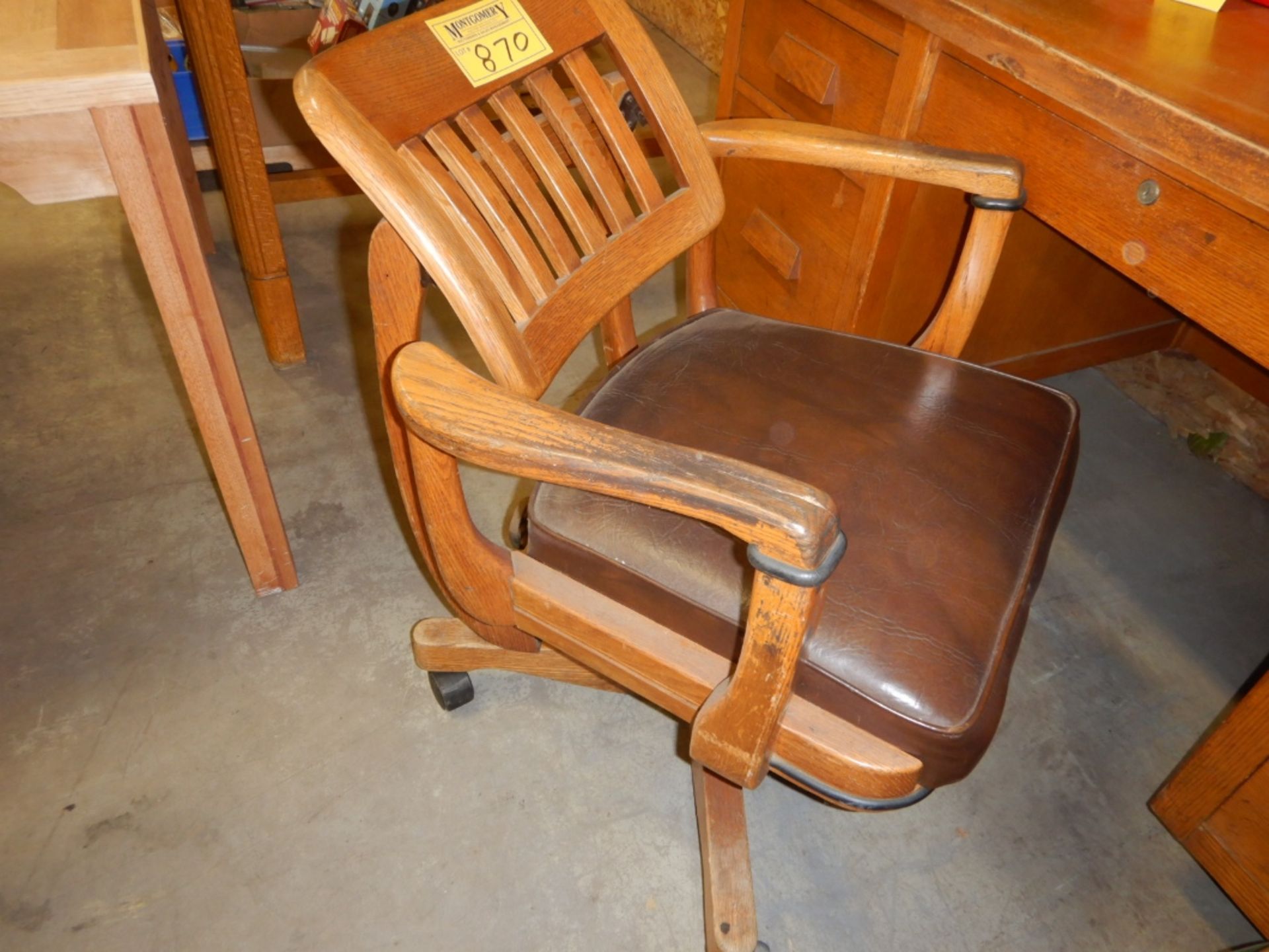 ANTIQUE OFFICE DECK & CHAIR - Image 2 of 2