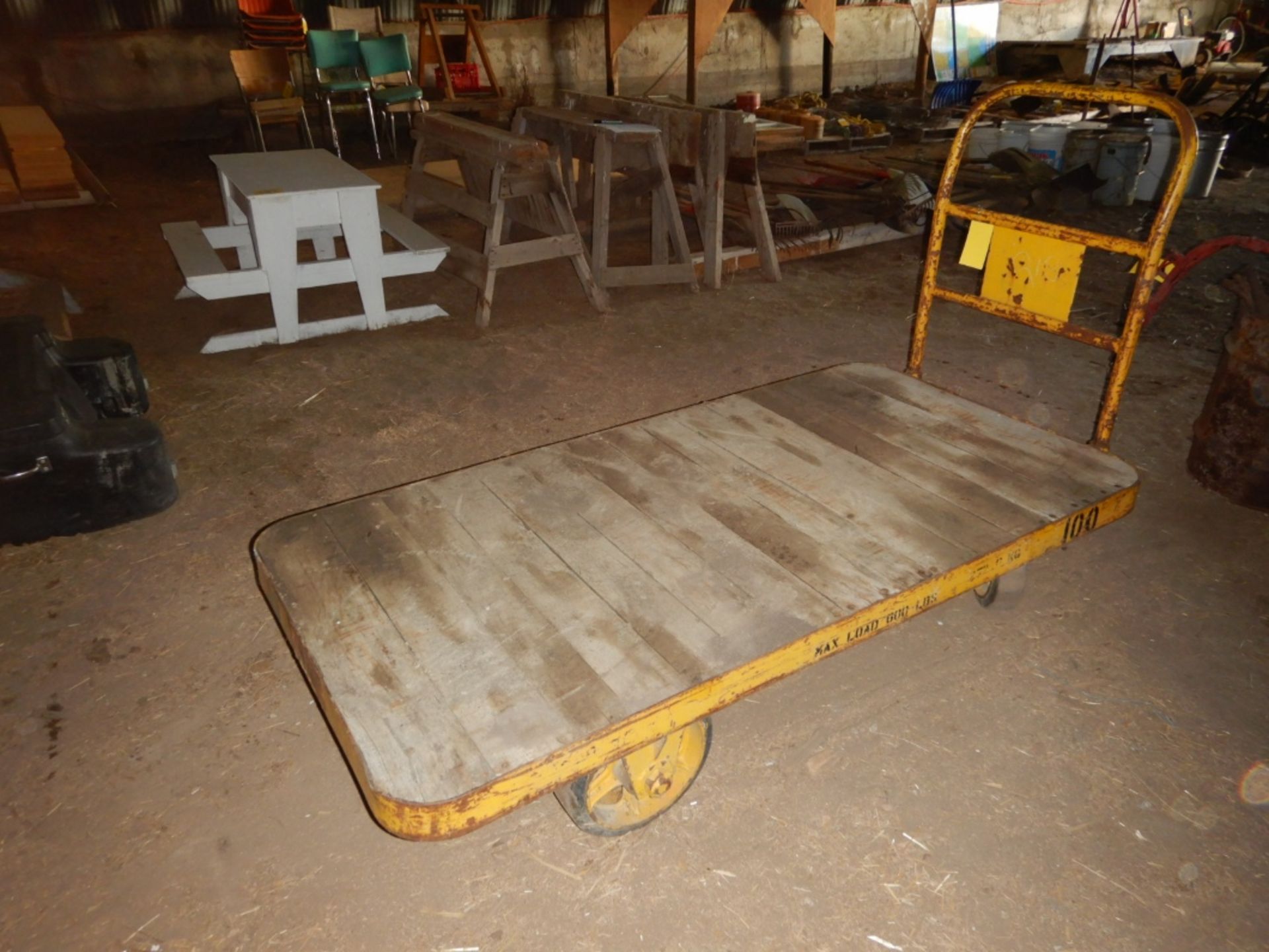 VINTAGE 600LB. RAILROAD BAGGAGE CART W/SOLID RUBBER WHEELS - Image 5 of 5