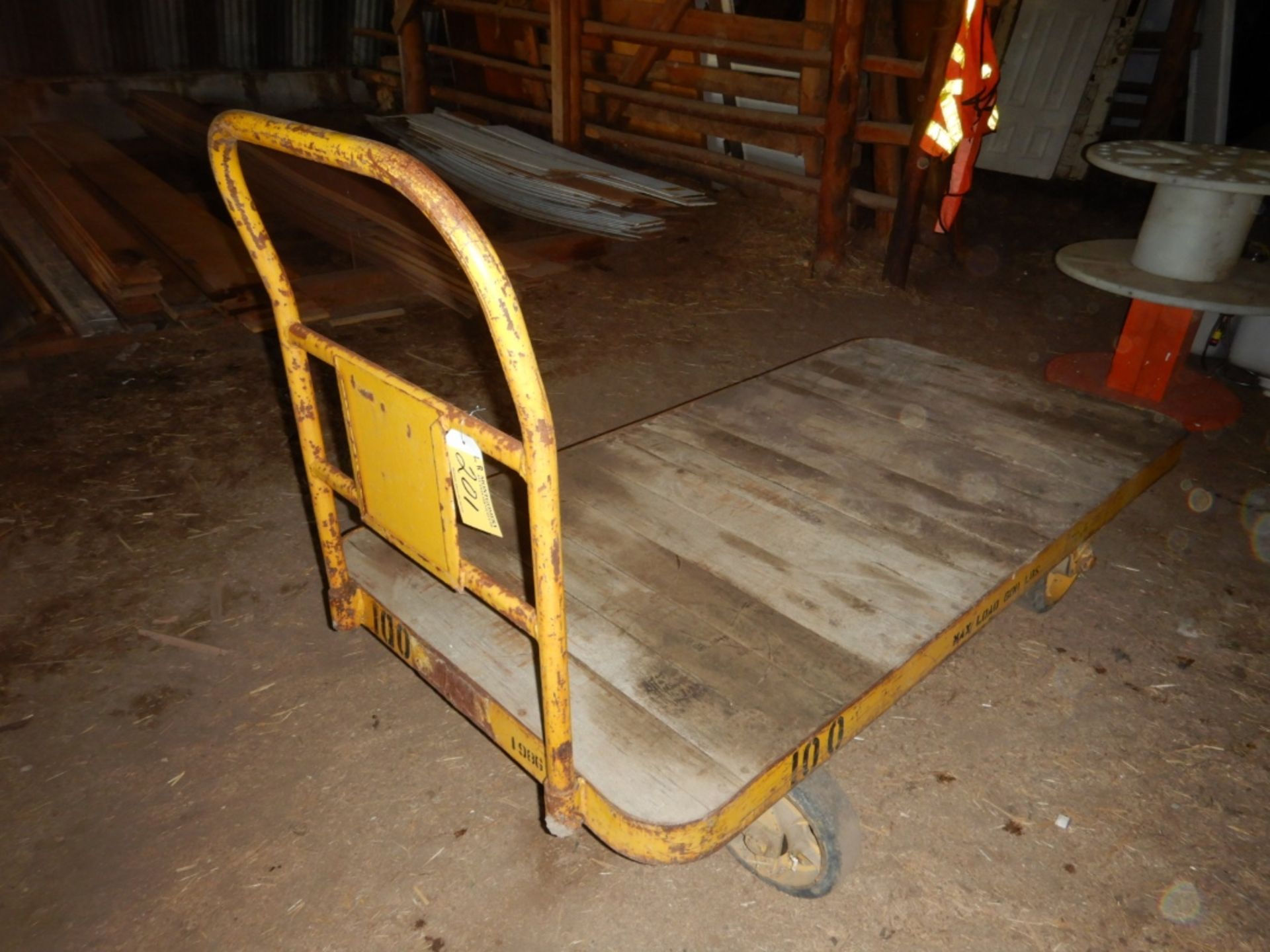 VINTAGE 600LB. RAILROAD BAGGAGE CART W/SOLID RUBBER WHEELS - Image 4 of 5