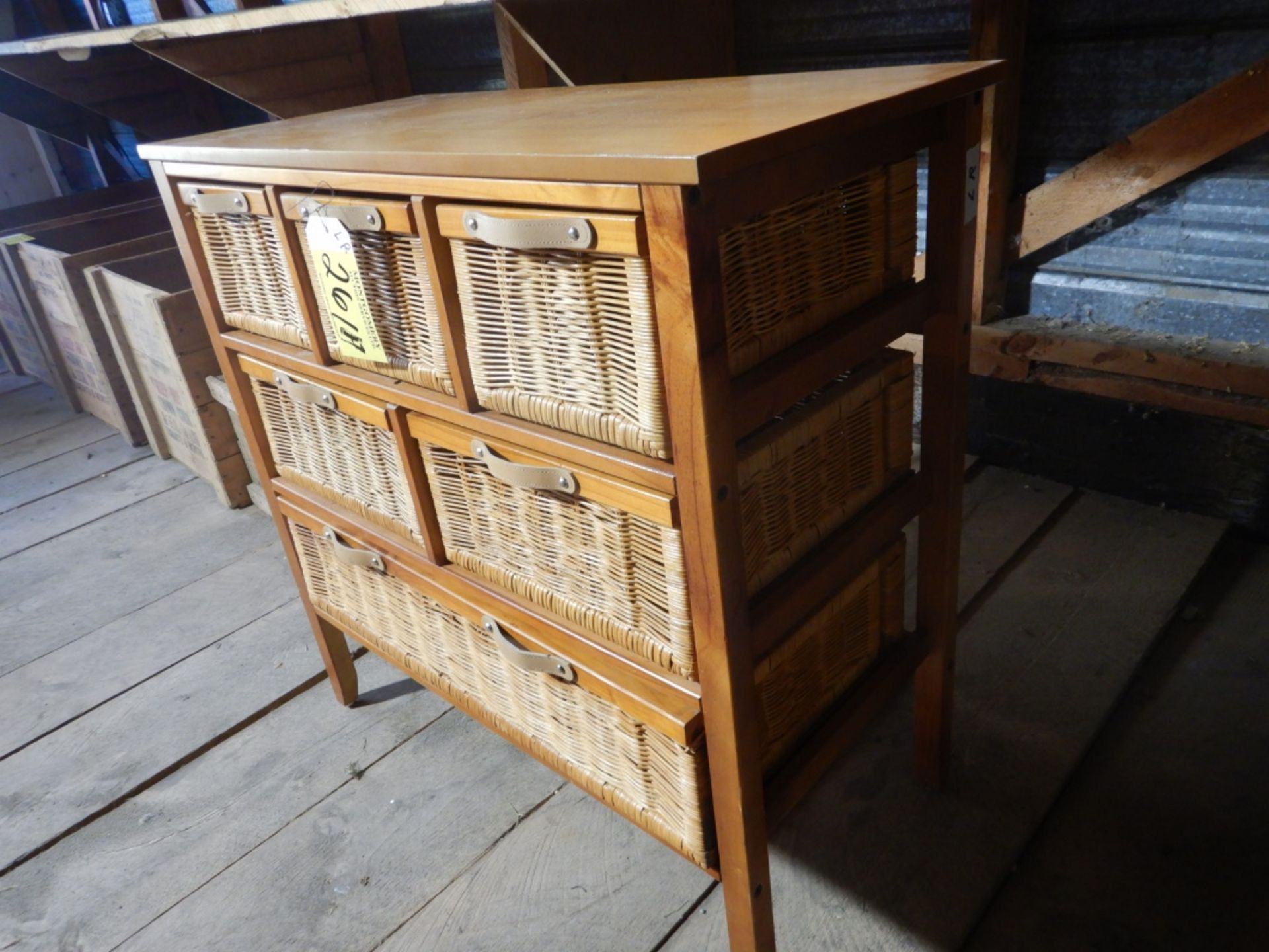 WOOD & WICKER FRONT 32"W CHEST OF DRAWERS - Image 2 of 3