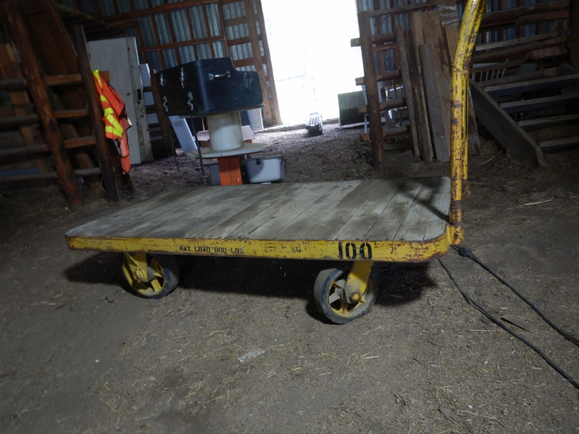 VINTAGE 600LB. RAILROAD BAGGAGE CART W/SOLID RUBBER WHEELS - Image 3 of 5