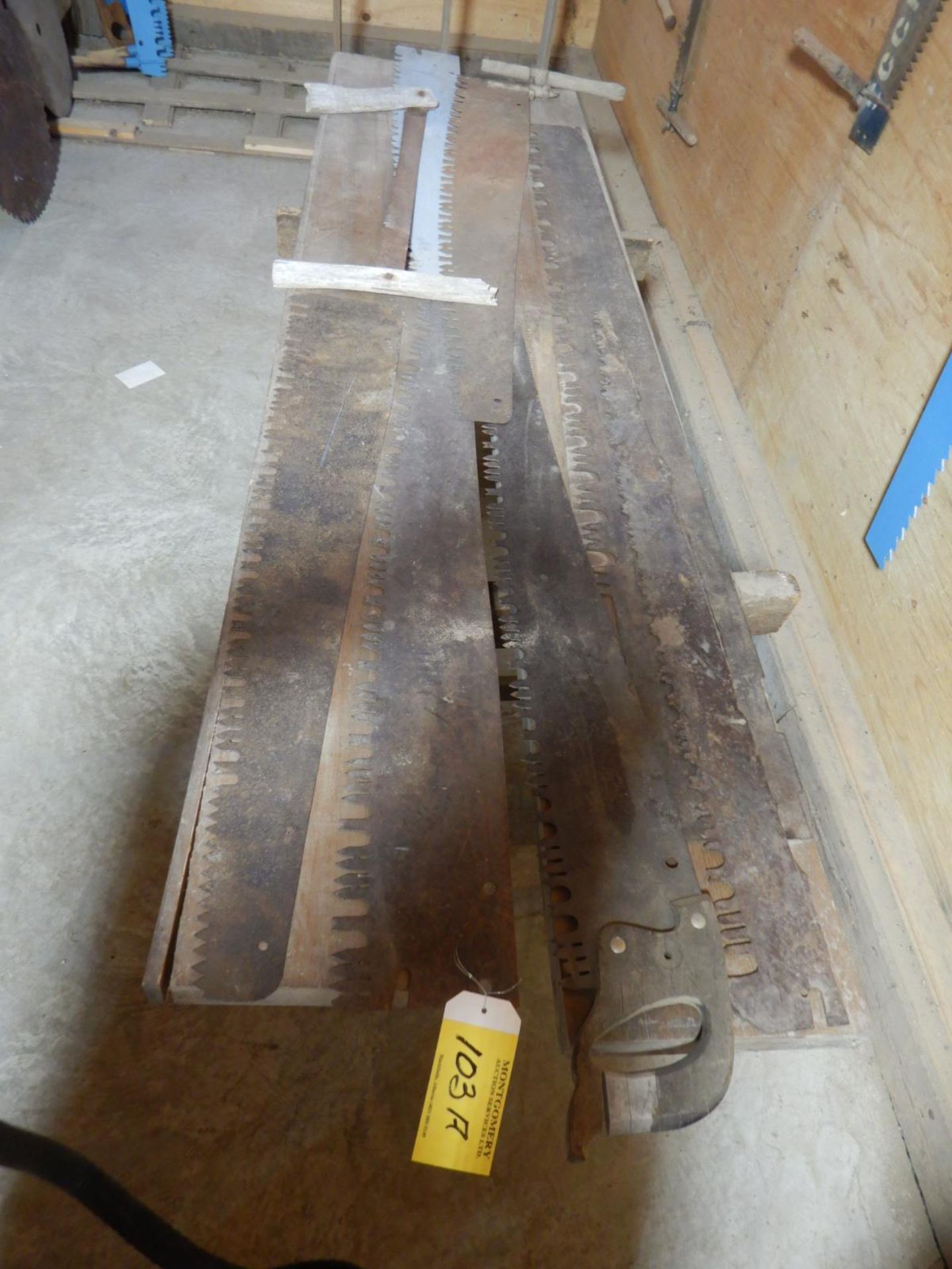 L/O VINTAGE 1 & 2 MAN X-CUT SAWS, ETC - Image 2 of 3