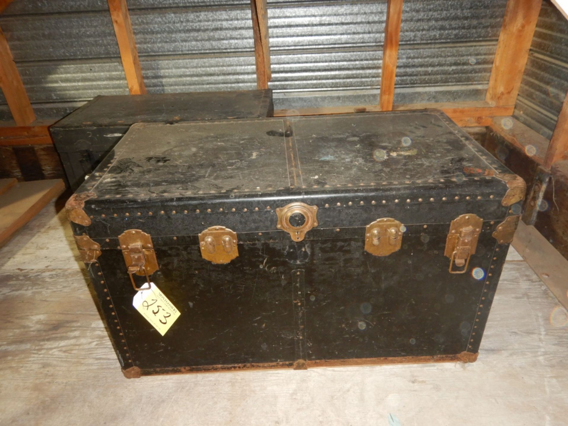 LARGE TIN TRUNK 20"WX39"LX23"W