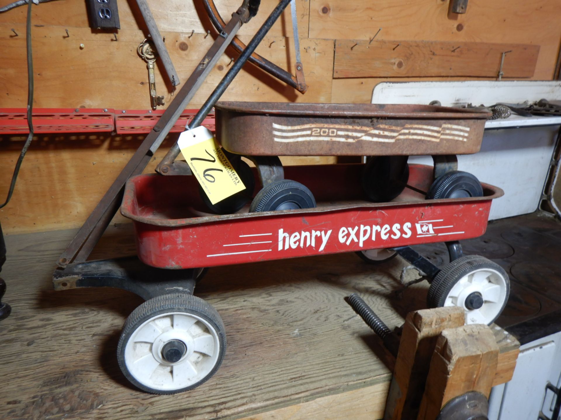 VINTAGE HENRY EXPRESS CHILDS WAGON, VINTAGE FLYER 200 CHILDS WAGON