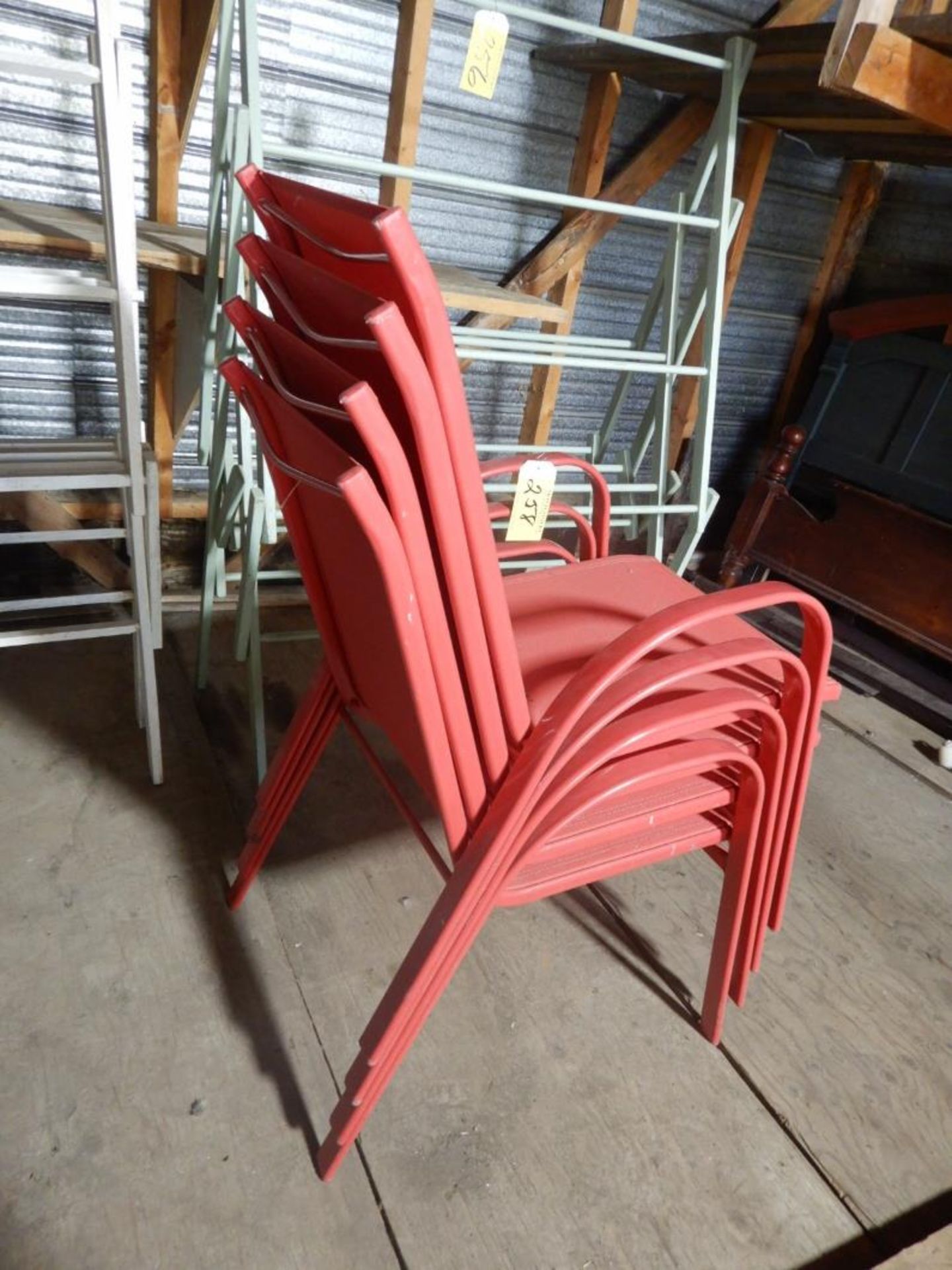 4-RED PATIO CHAIRS - Image 2 of 2