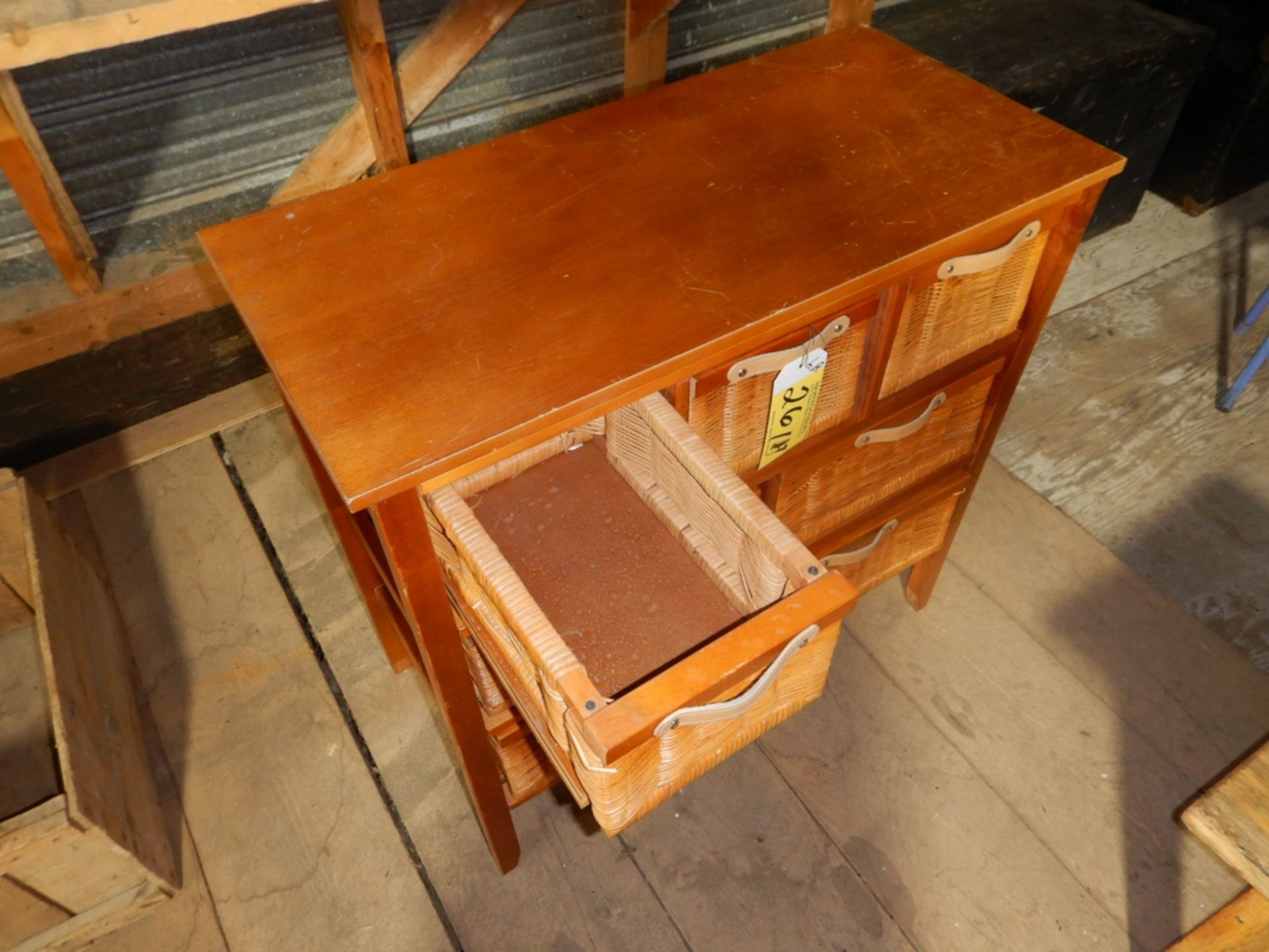 WOOD & WICKER FRONT 32"W CHEST OF DRAWERS - Image 3 of 3