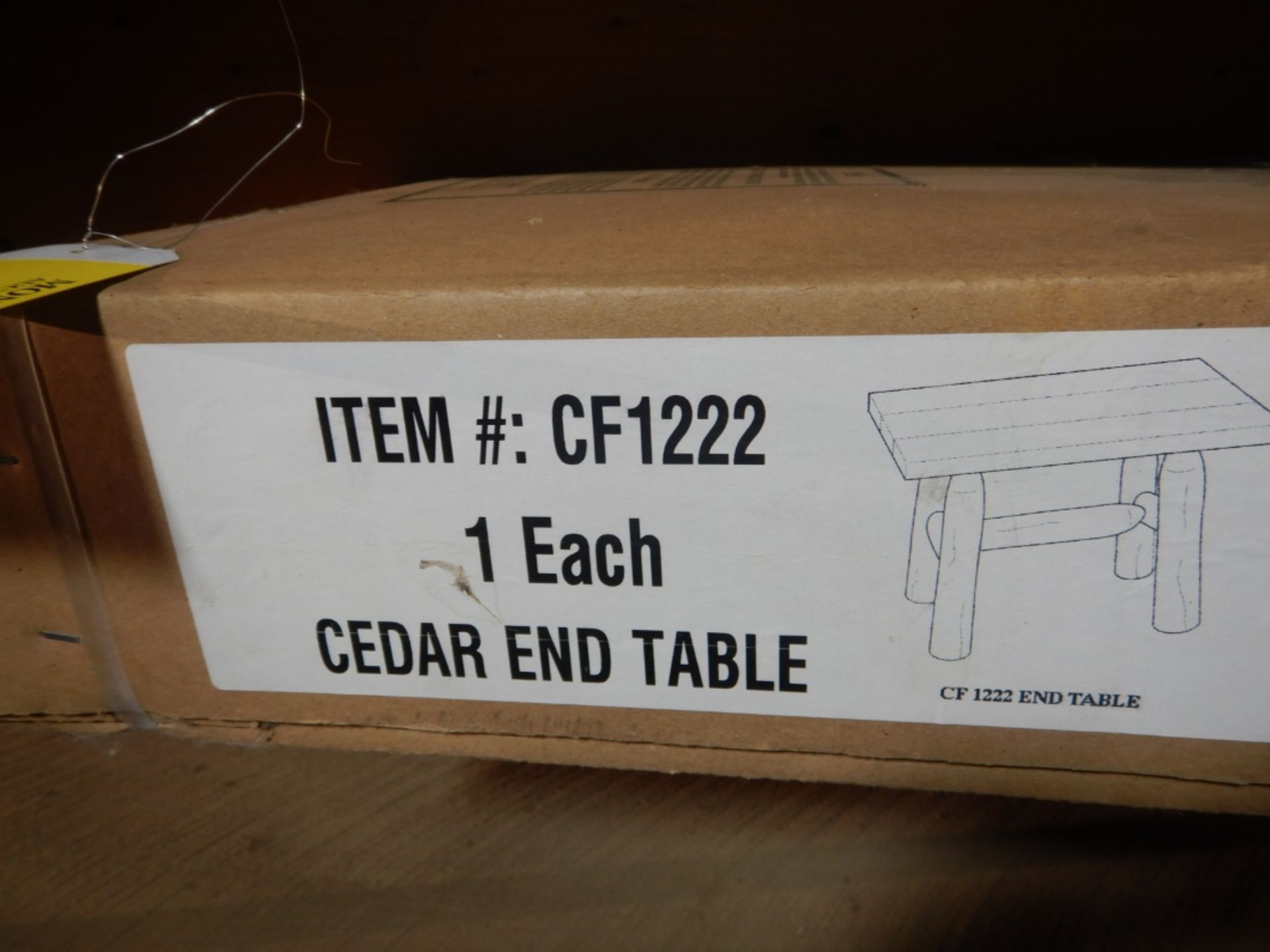 LAKELAND CEDAR END TABLE - NEW IN BOX