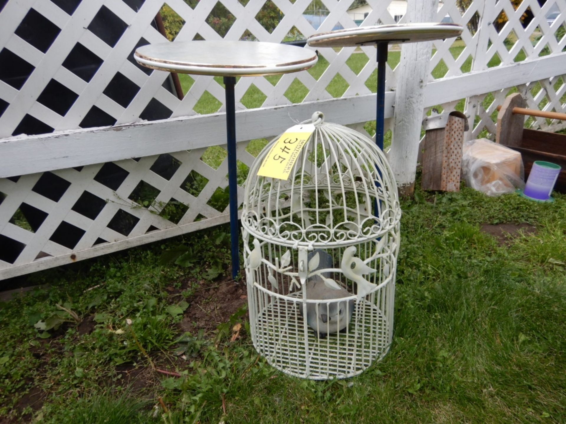 BIRD CAGE, 2-16" PLANT TABLES