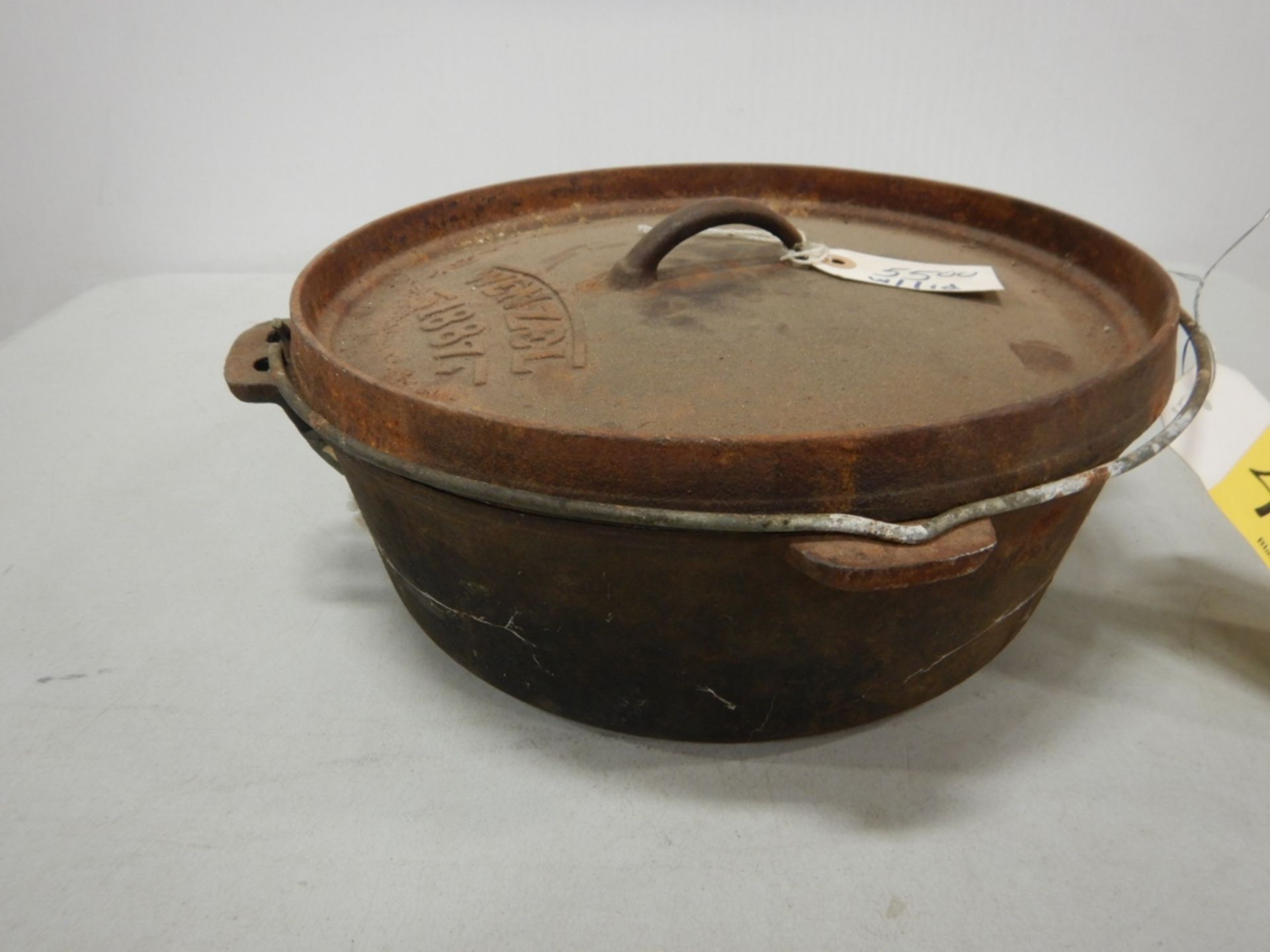 WENZEL CAST IRON POT W/ LID - 1887