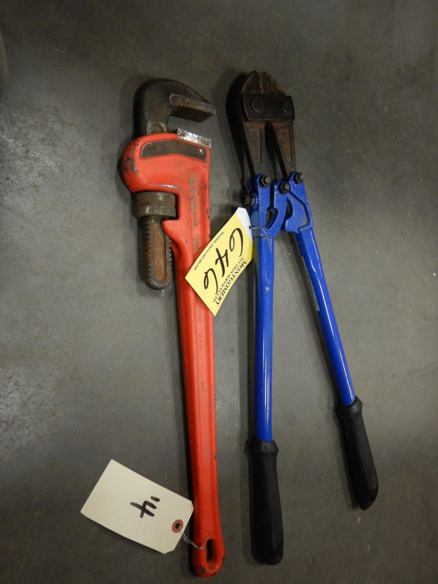 RIDGID 24IN STEEL PIPE WRENCH, 24IN BOLT CUTTERS, CONDOR AXE - Image 3 of 4