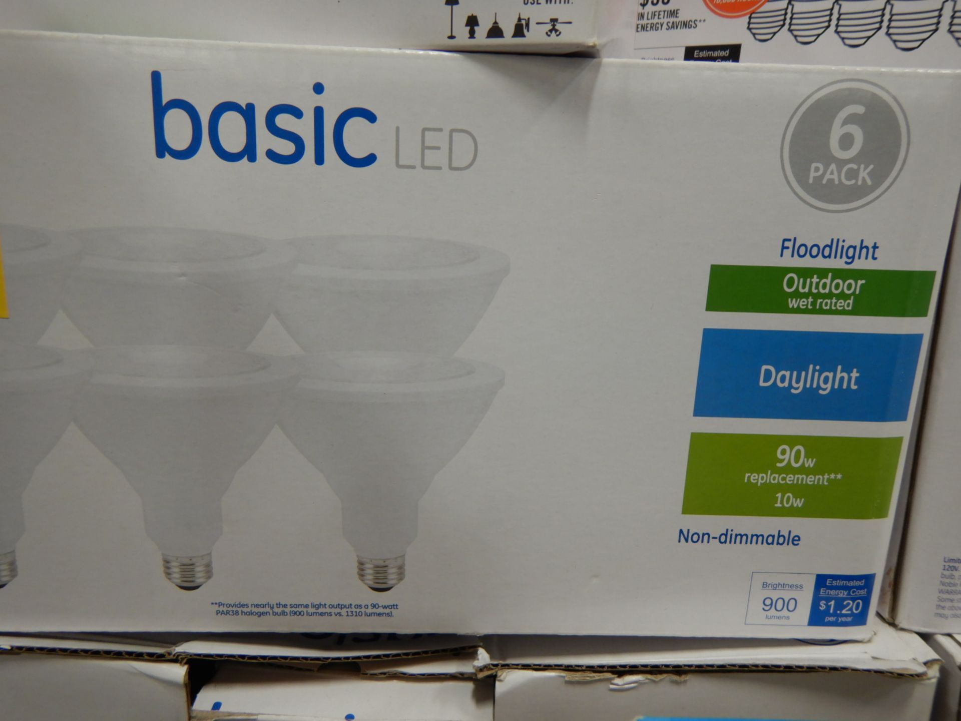 BASIC LED INDOOR/OUTDOOR FLOODLIGHTS, 4-BOXES W/ 6PER BOX, ECOSMART 60W REPLACEMENT LED NON-DIMMABLE - Image 3 of 3