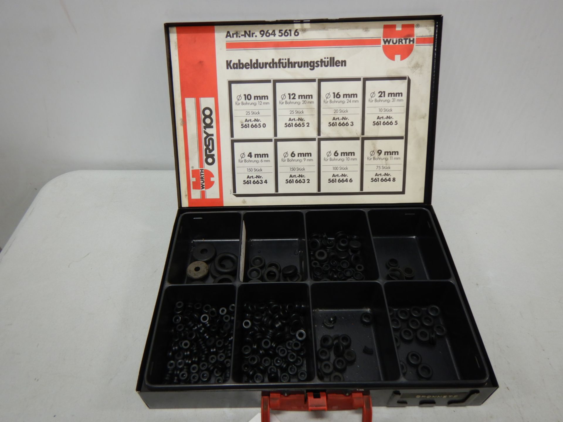 A50 WURTH RUBBER GROMMET ASSORTMENT AND TRAY