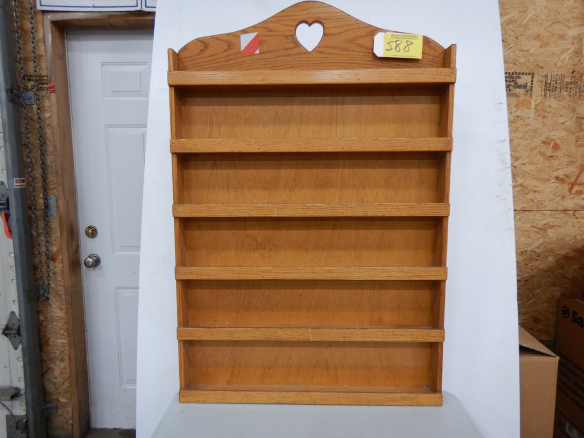 OAK WALL MOUNT DISPLAY SHELF UNIT