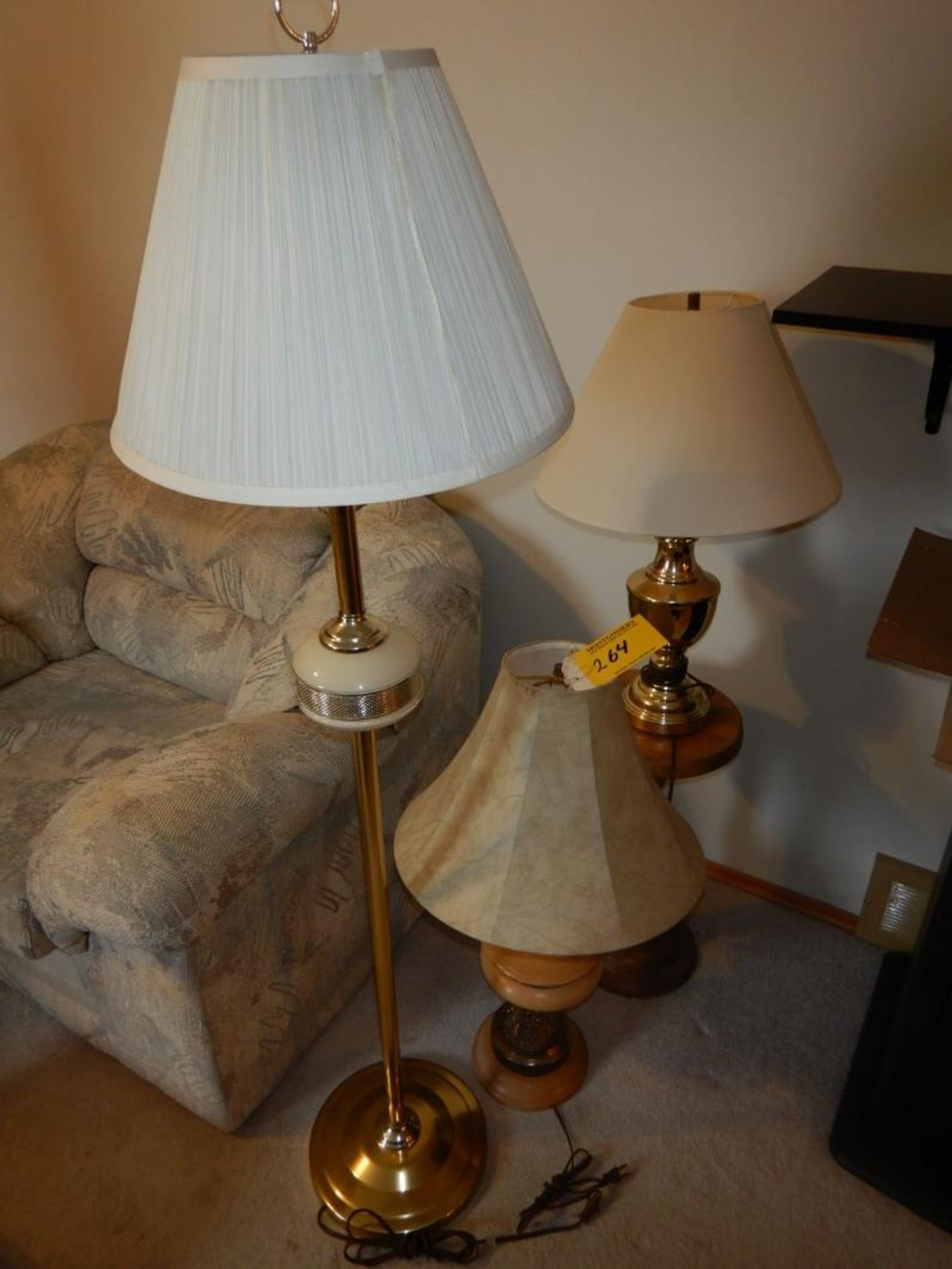 2-TABLE LAMPS AND 1-FLOOR LAMP