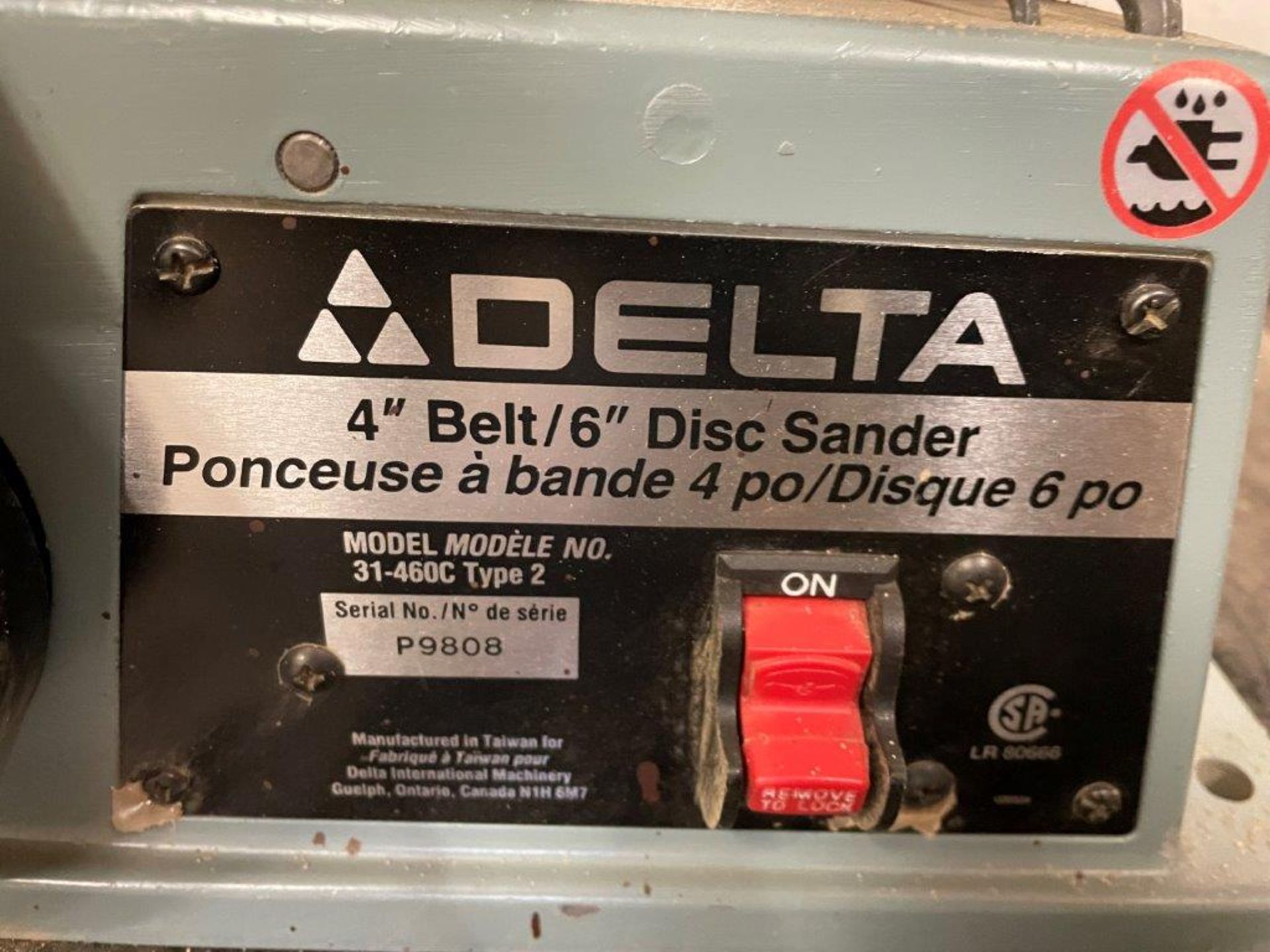 DELTA 4IN BELT/DISC SANDER MOD. 31-460C - Image 3 of 3