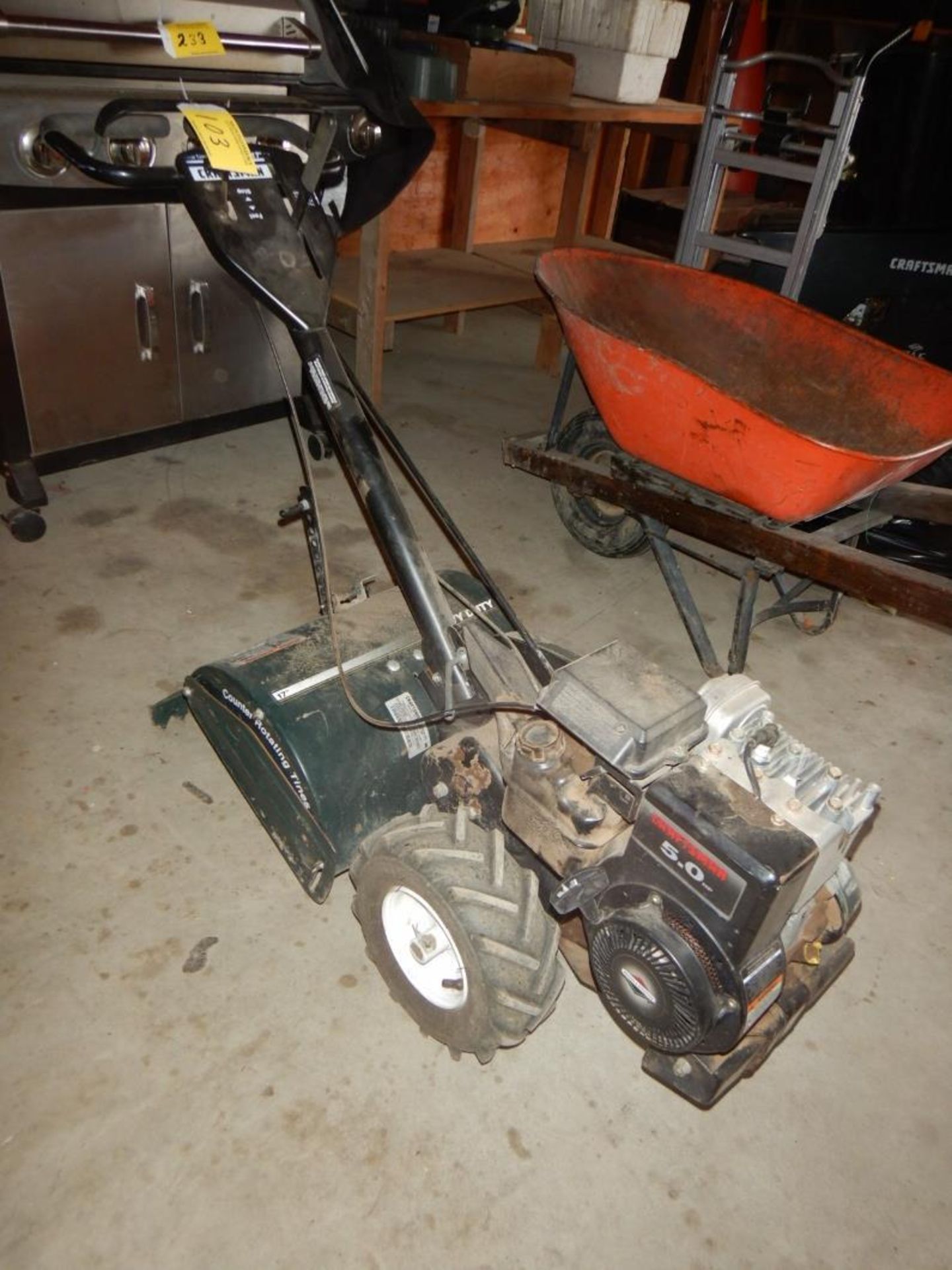 CRAFTSMAN 17IN REAR TINE ROTOTILER, 5HP GAS ENGINE, W/ REVERSE - Image 2 of 7