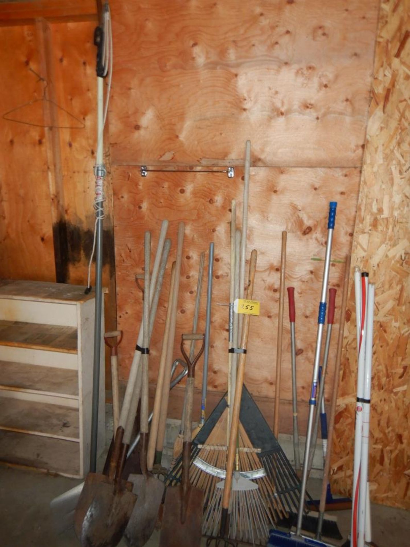 L/O ASSORTED SHOVELS, RAKES, BROOMS, ETC. - Image 2 of 3