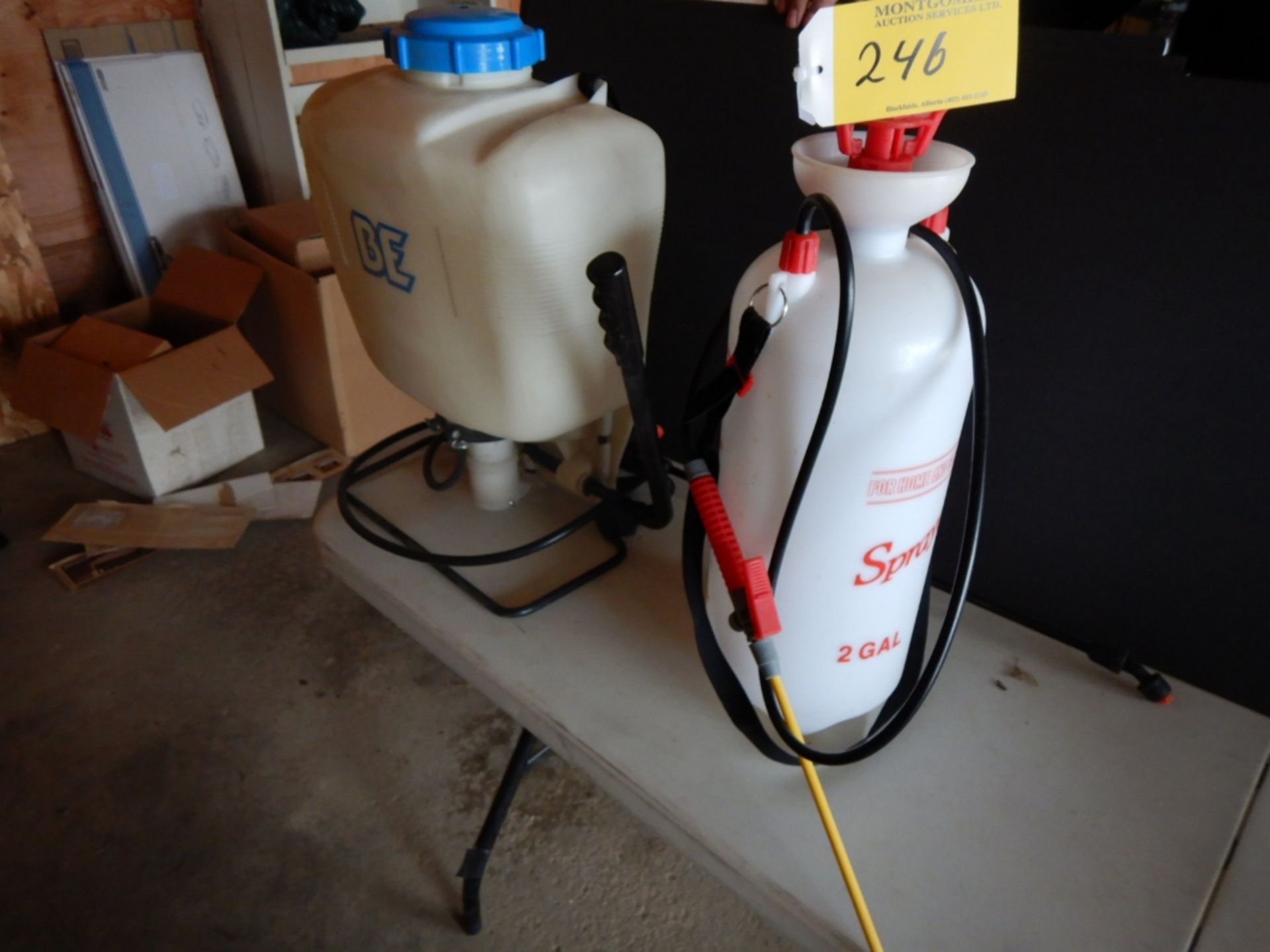 BACK PACK TYPE WEED SPRAYER AND 2 GAL. MANUAL PRESSURIZED WEED SPRAYER