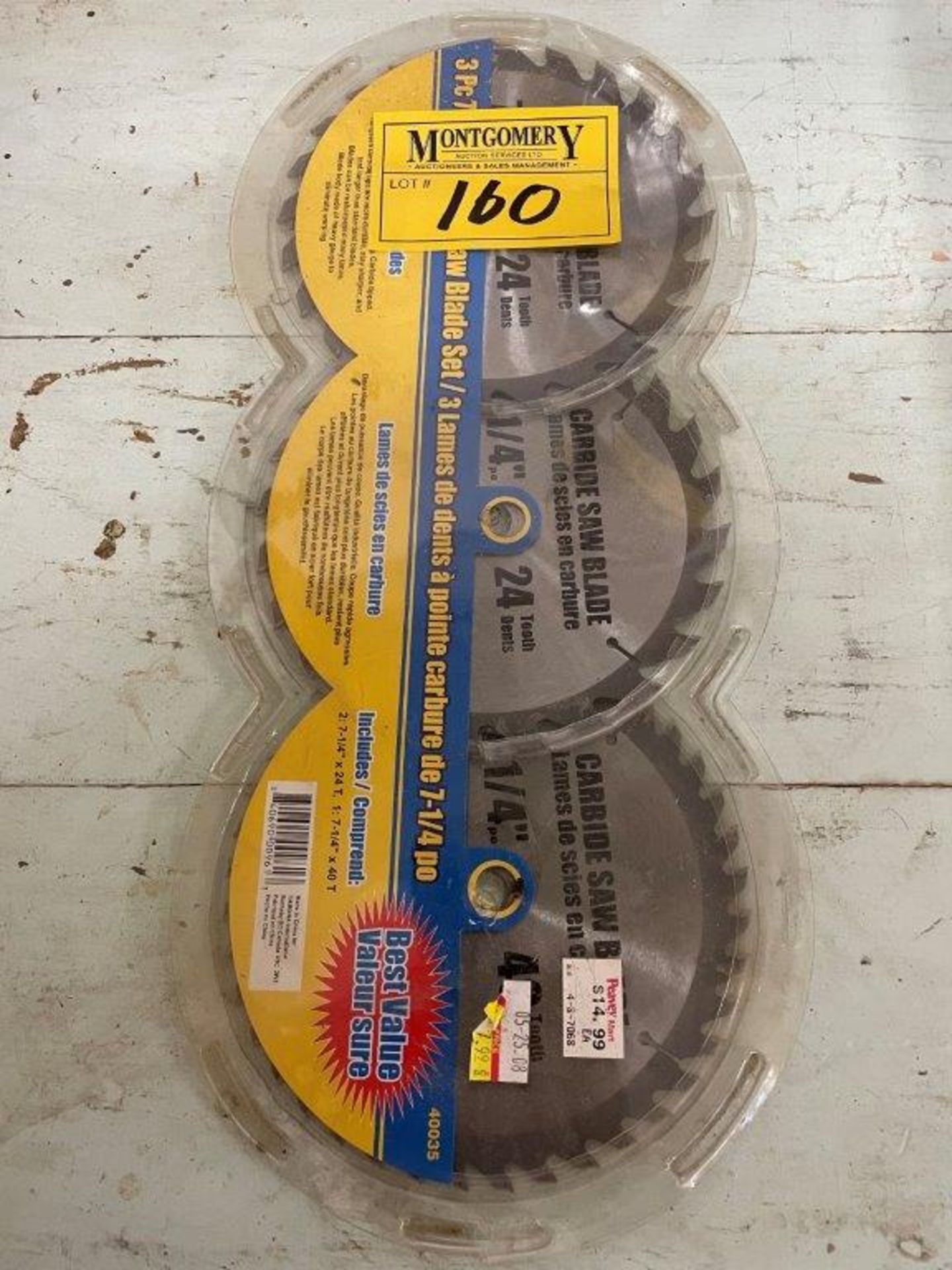 3-7.25IN CARBIDE SAW BLADES AND 1-10IN 80-TOOTH SAW BLADE(NEW)