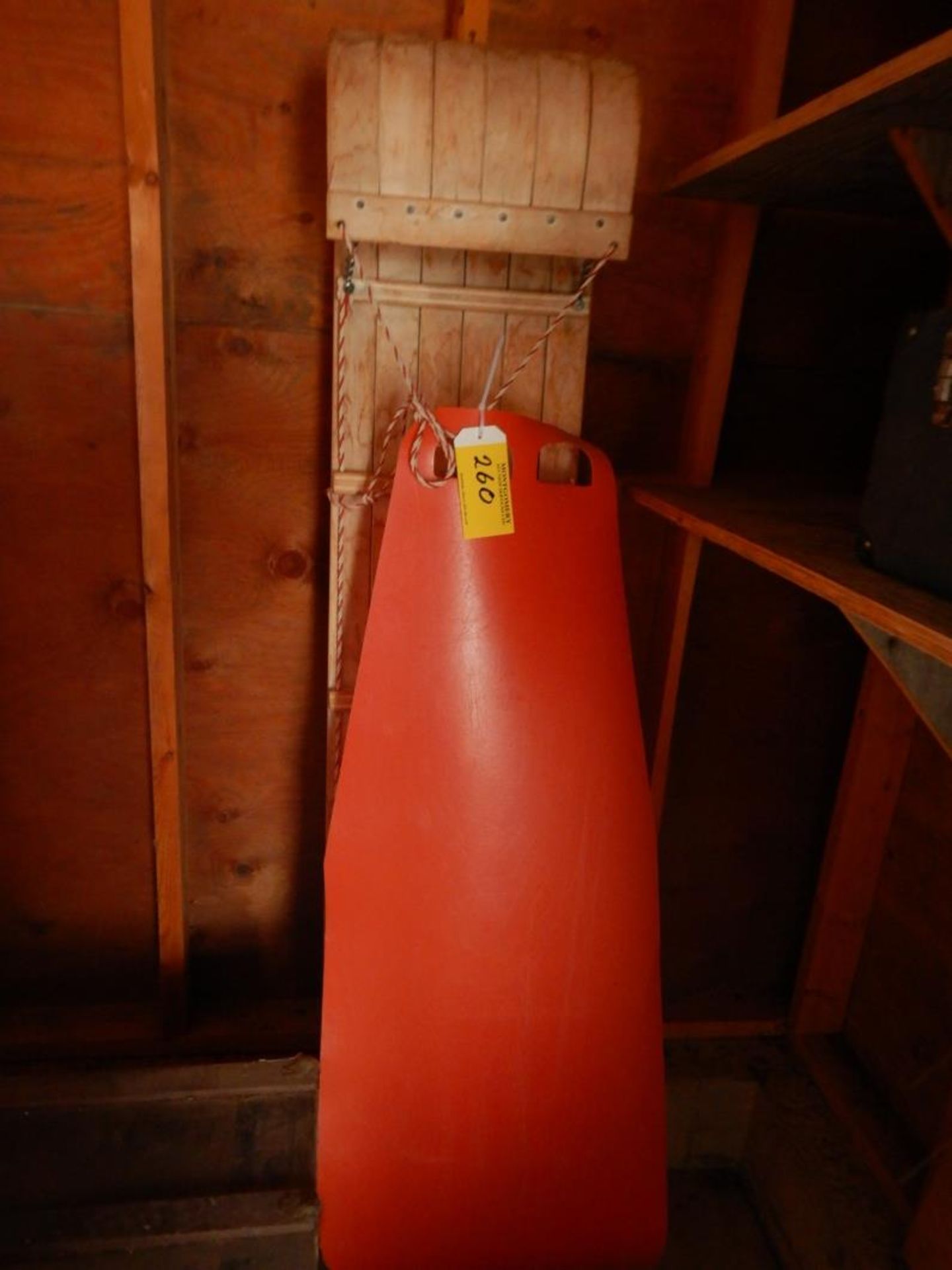 VINTAGE 6FT TOBOGGAN AND CRAZY CARPET