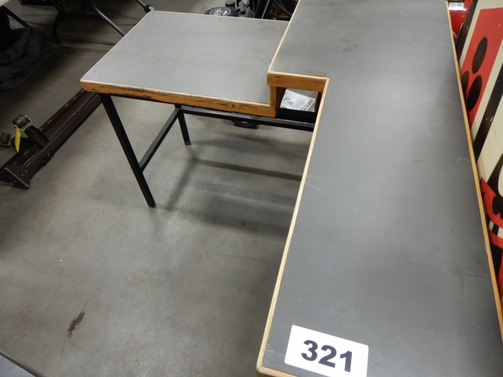 TIERED CORNER WORK TABLE (42X47X30 INCH HIGH)