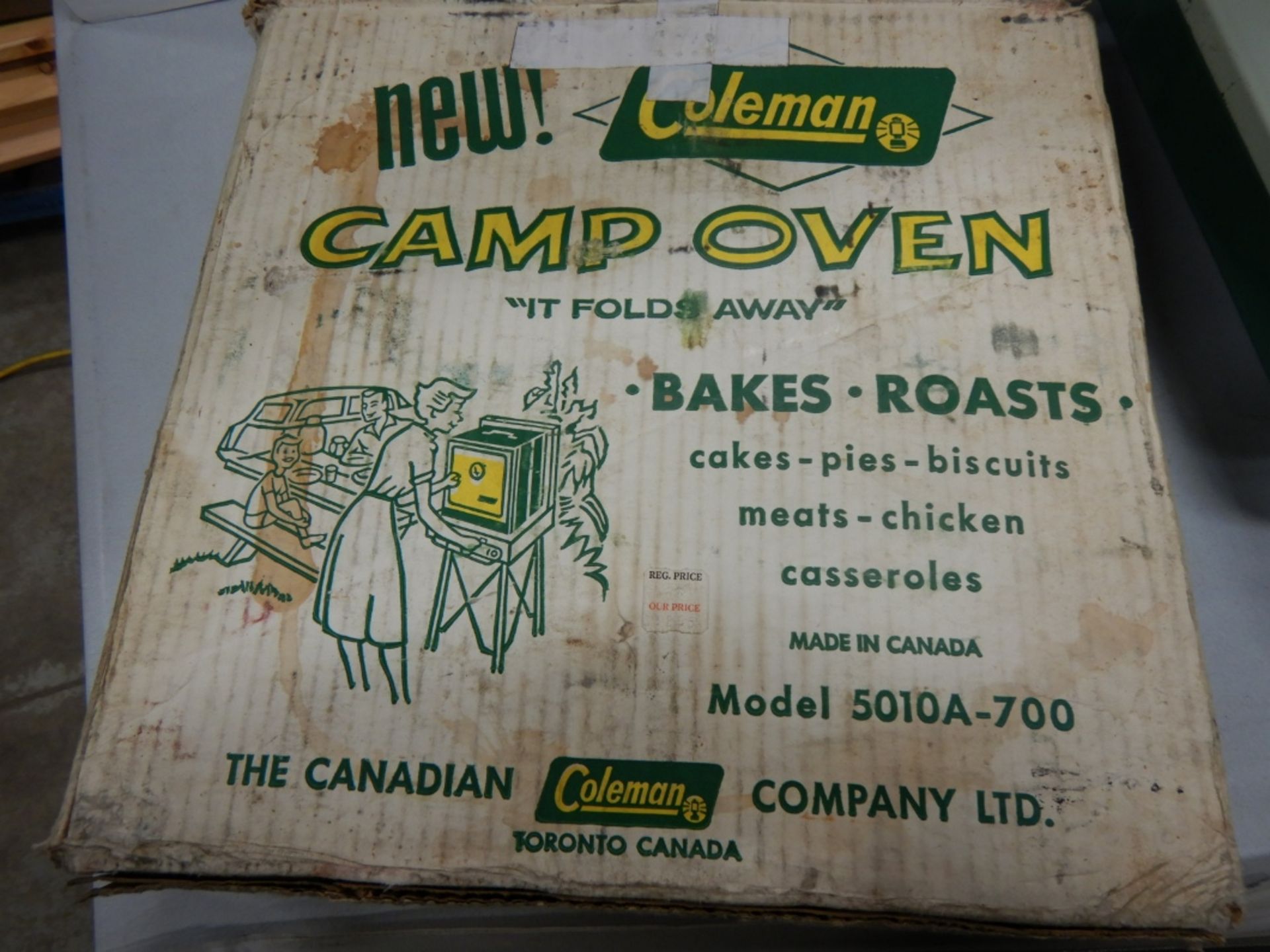 COLEMAN CAMP STOVE WITH FOLDING CAMP OVEN MODEL 5427,MODEL 5010A-700 WITH FISHING TACKLE - Image 2 of 6