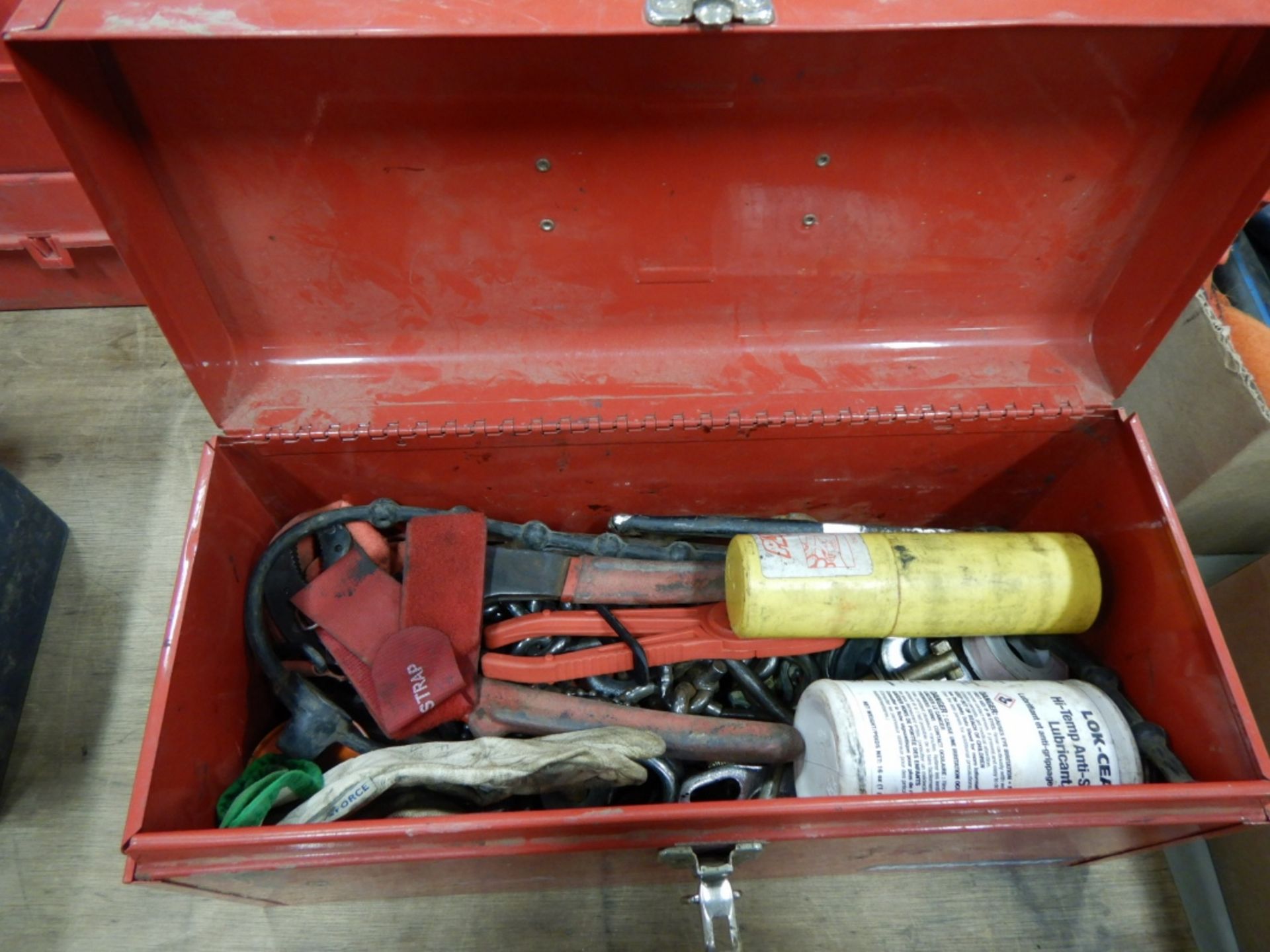 MASTERCRAFT STEEL AND 2-POLY TOOLBOXES W/ ASSORTED WRENCHES, PLIERS, HAND TOOLS, ETC. - Image 3 of 3
