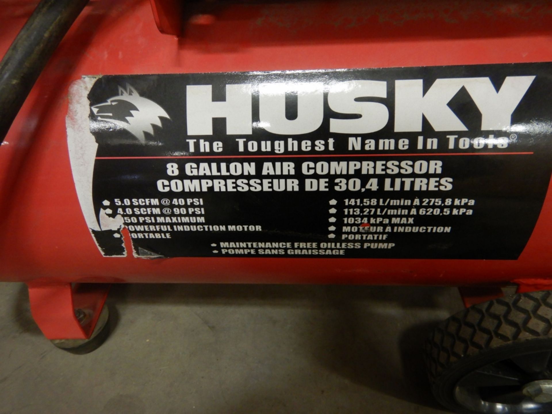 HUSKY COMPRESSED AIR TANK, (NO COMPRESSOR) - Image 2 of 3