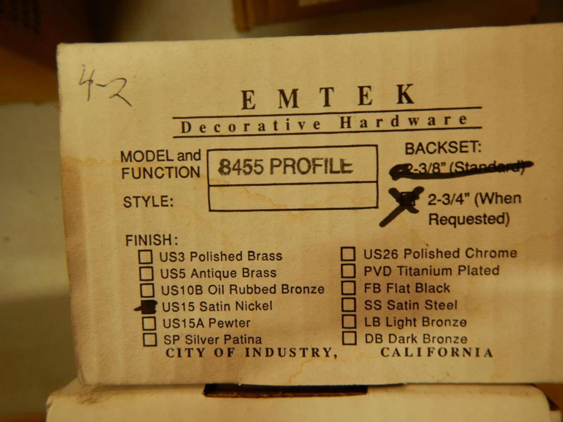 2-EMTEC DEADBOLTS AND COMPONENTS - Image 2 of 4