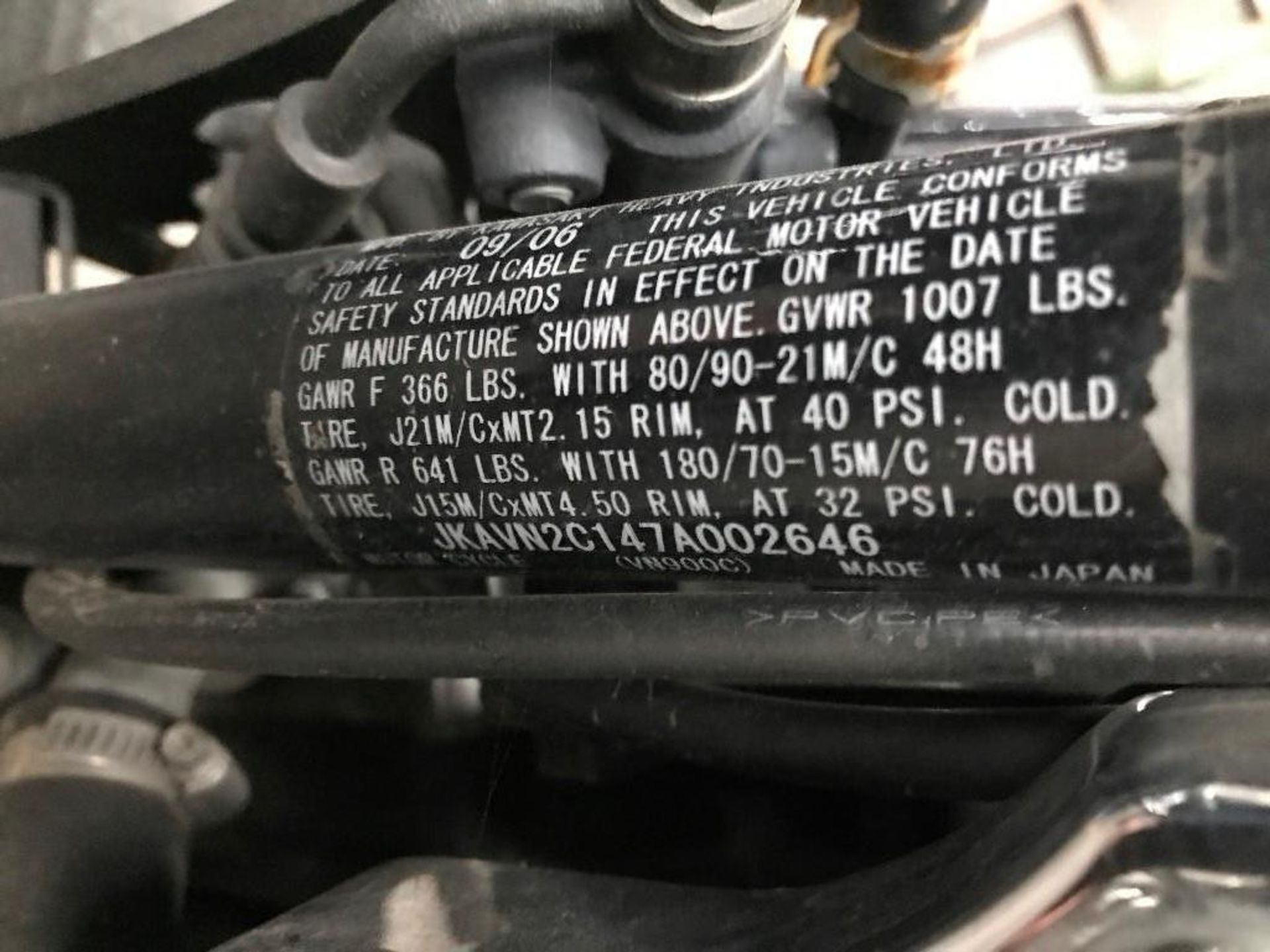 2007 Kawasaki VN900-C (PARTS ONLY) - Image 18 of 19