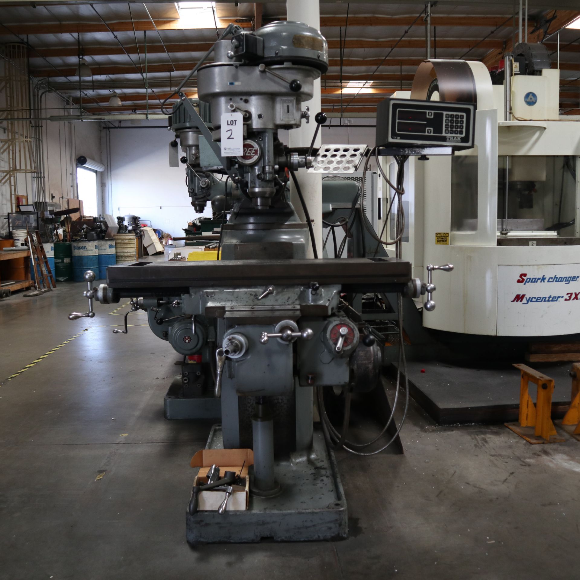 TREE MODEL 2UVR MILLING MACHINE, REBUILT 1975, S/N 1008, WITH TRAK DRO *PLEASE NOTE: ISSUE WITH X