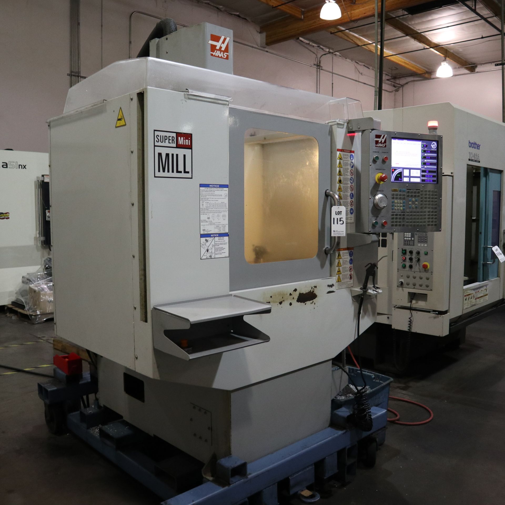 2008 HAAS SUPER MINI MILL, 16” X 12” X 10”, HAAS CTRL, 20 TOOL ATC, 4TH AXIS READY, 10000 RPM